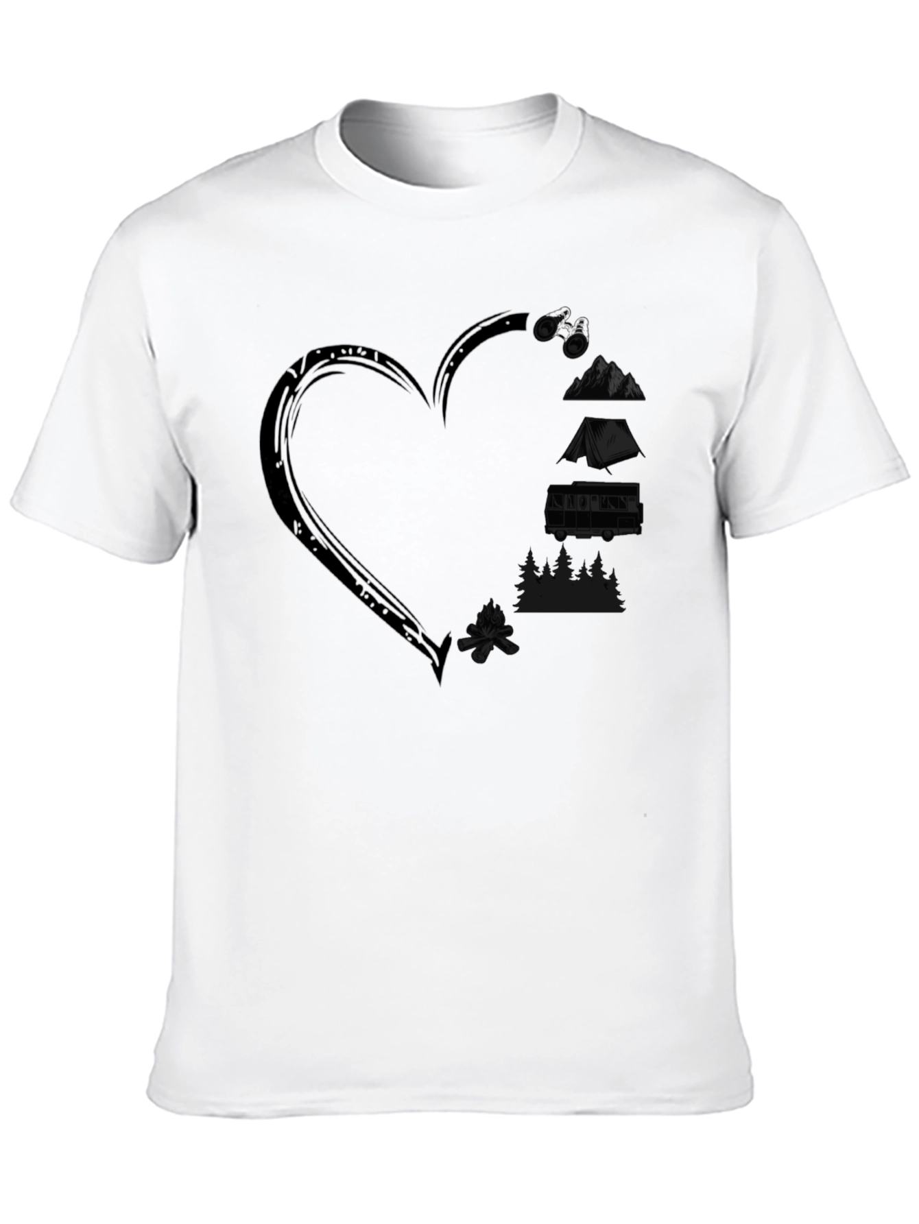 Camping Heart Graphic T-Shirt - Outdoor Adventure Tee