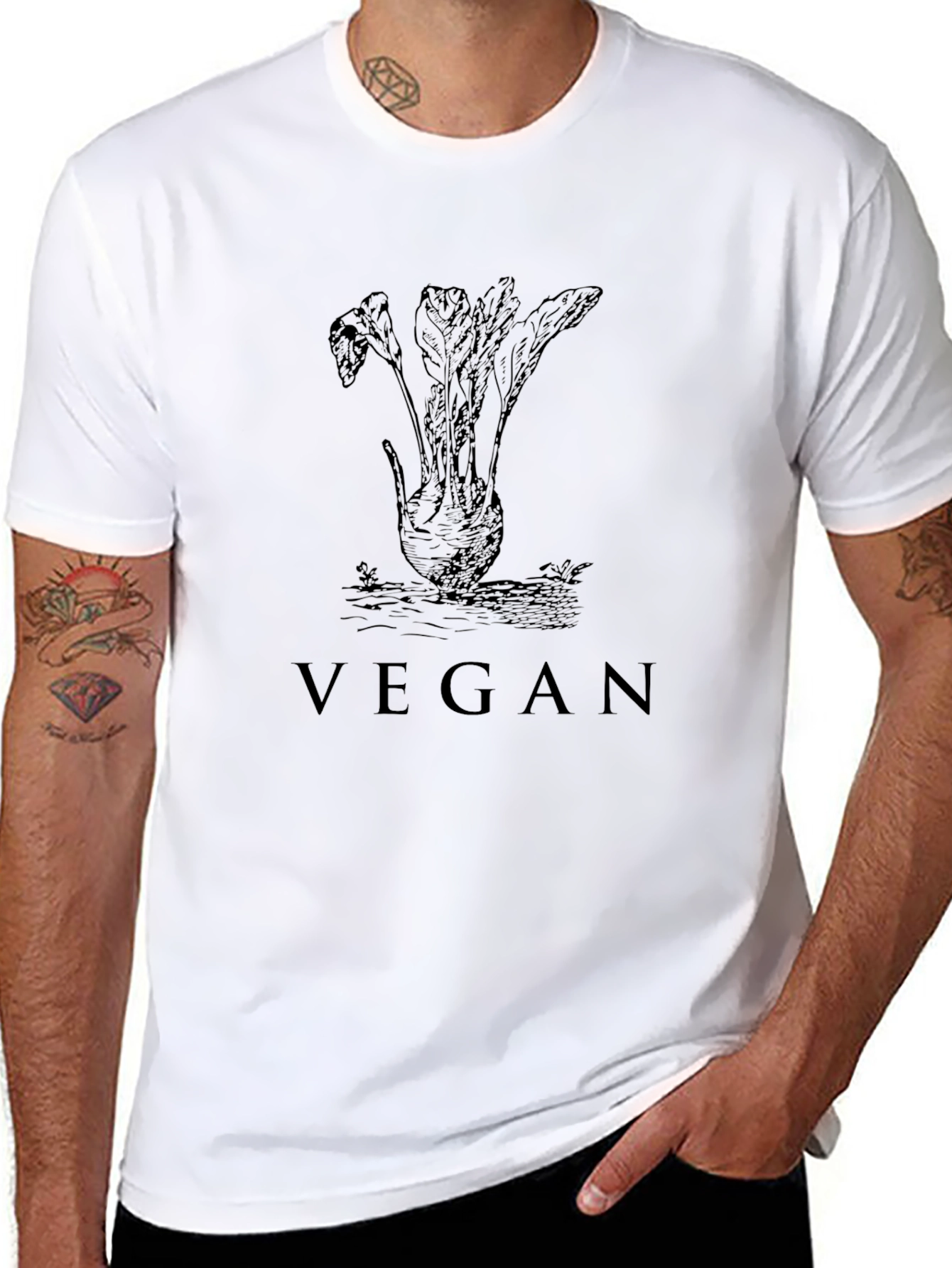 Vegan Beetroot Graphic Tee - Unisex Black T-Shirt
