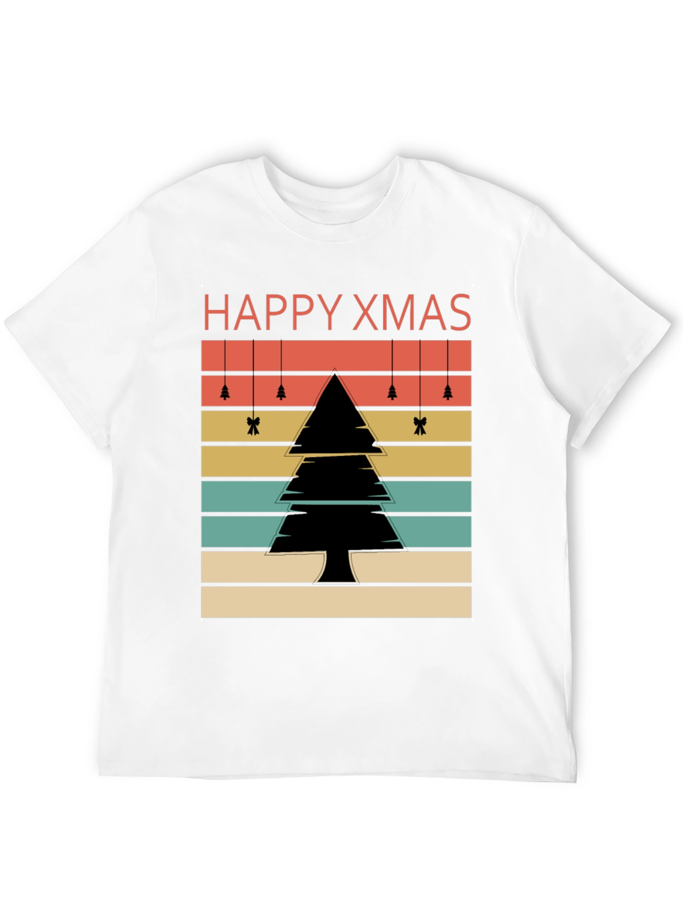 Retro Happy Xmas Tree Graphic Tee