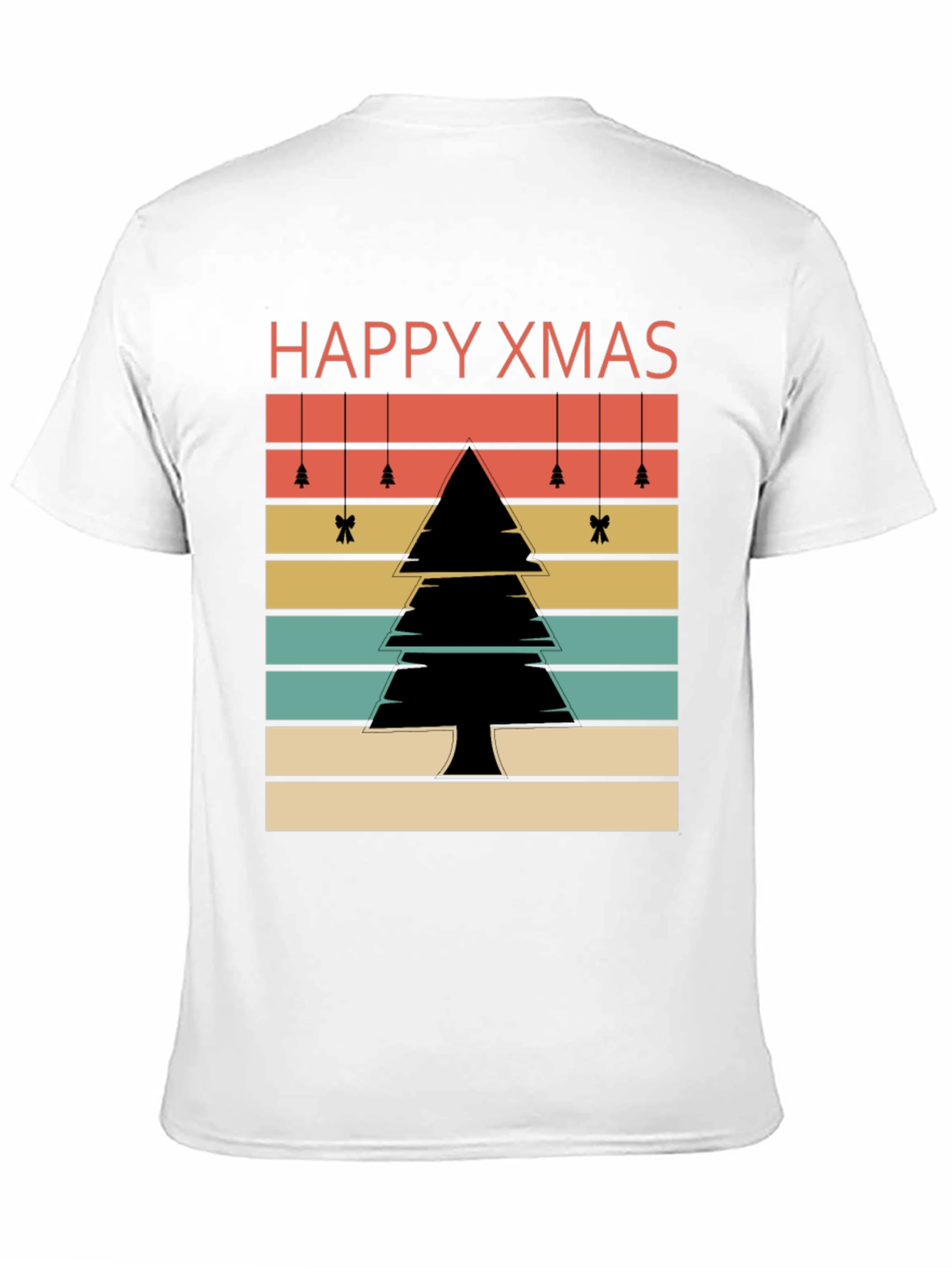 Retro Happy Xmas Tree Graphic Tee
