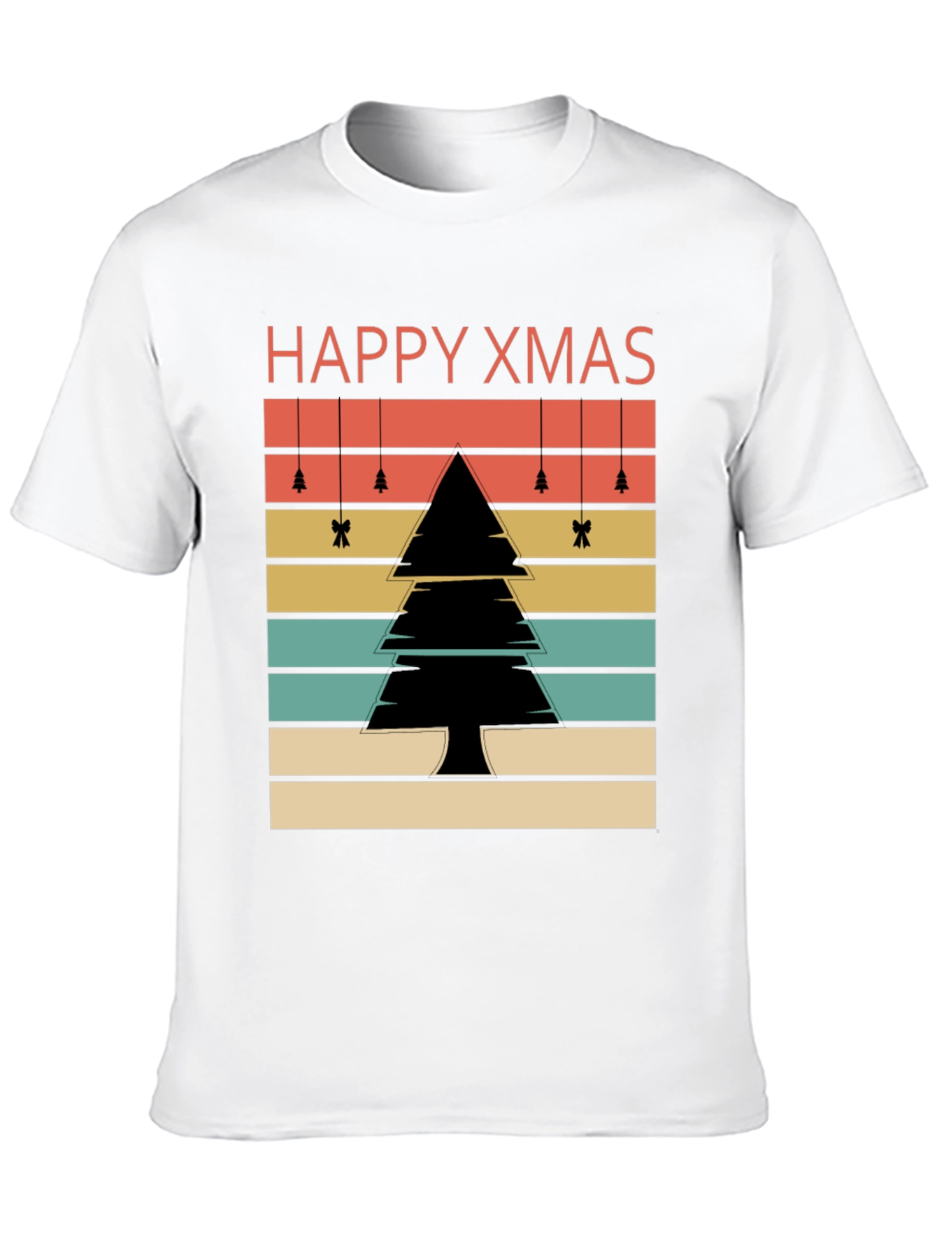 Retro Happy Xmas Tree Graphic Tee