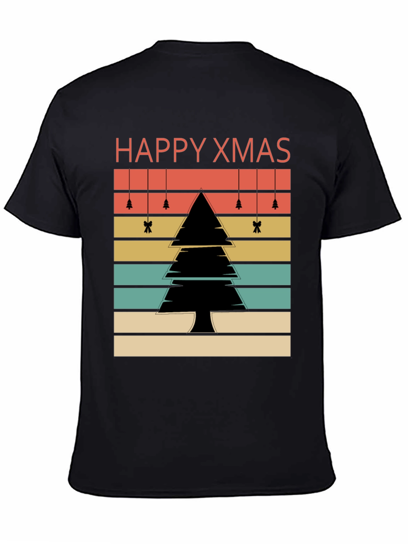 Retro Happy Xmas Tree Graphic Tee