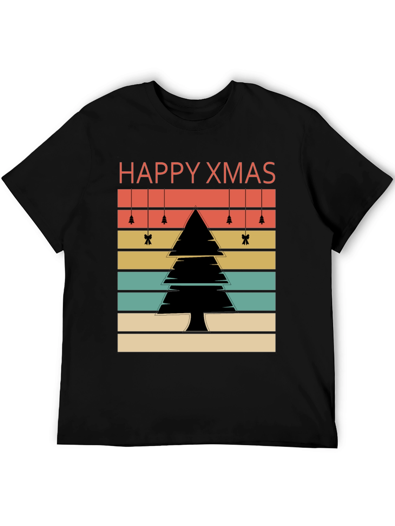 Retro Happy Xmas Tree Graphic Tee