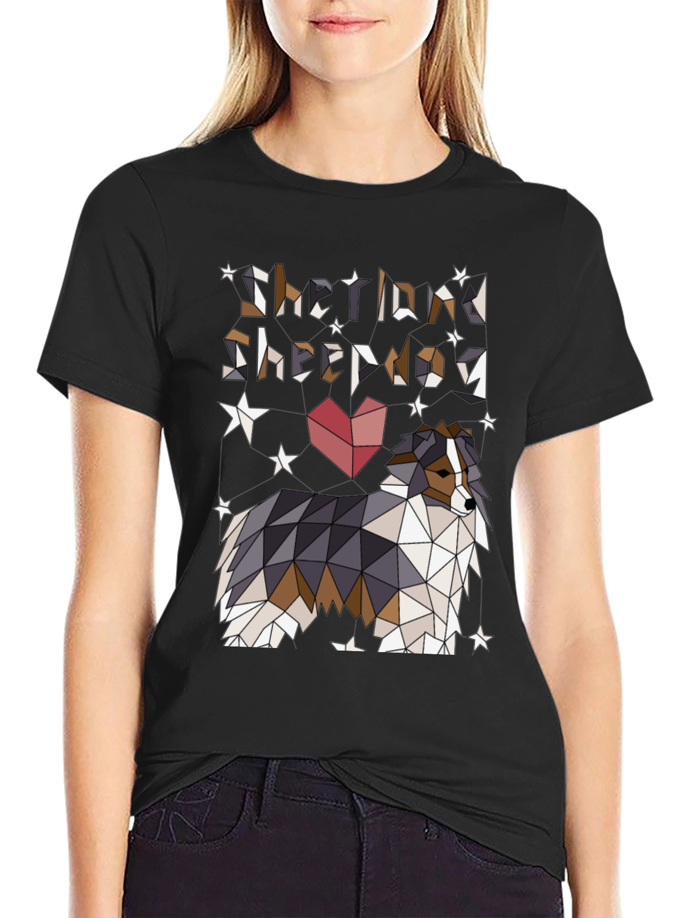 Shetland Sheepdog Geometric T-Shirt