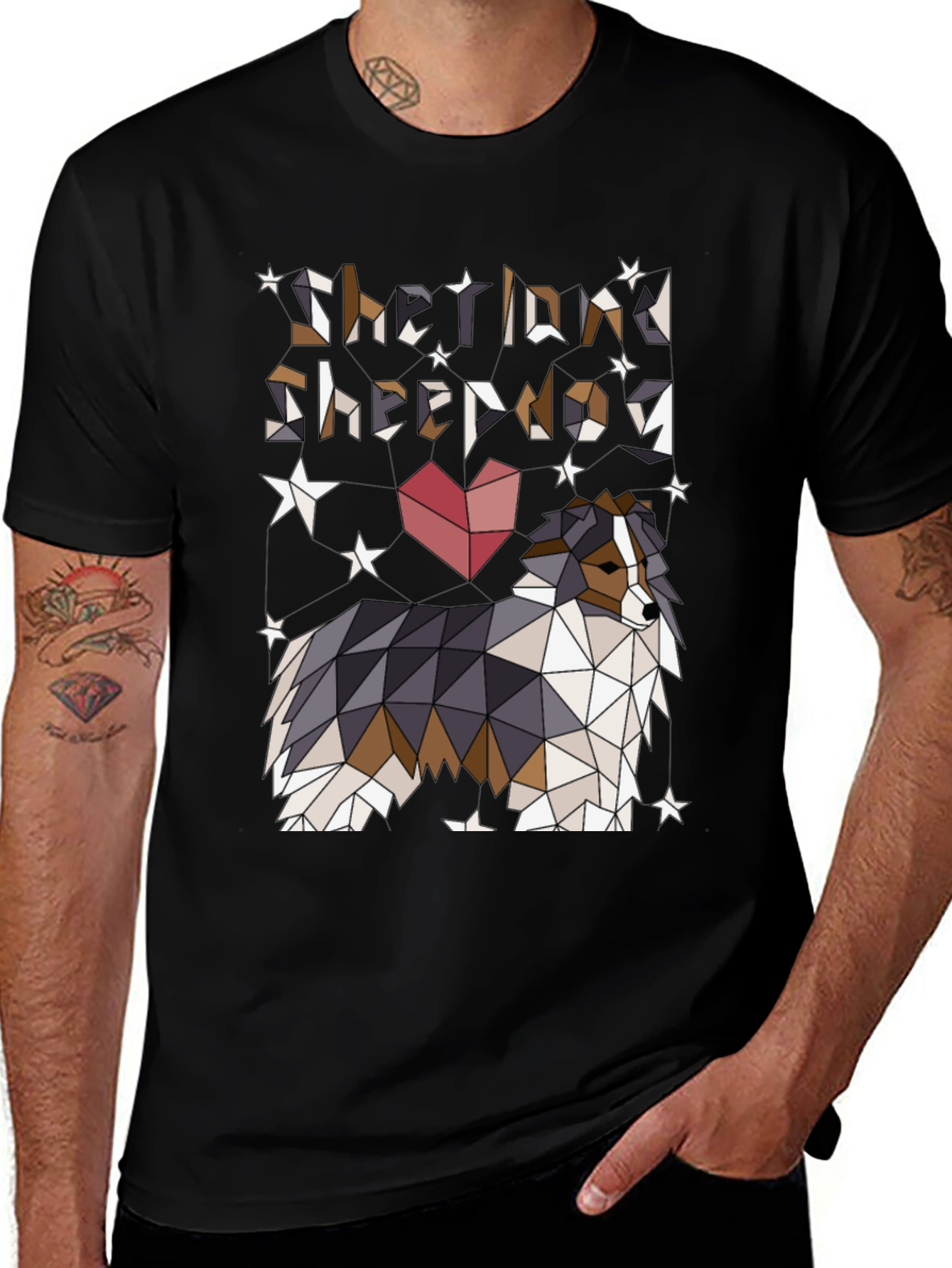 Shetland Sheepdog Geometric T-Shirt