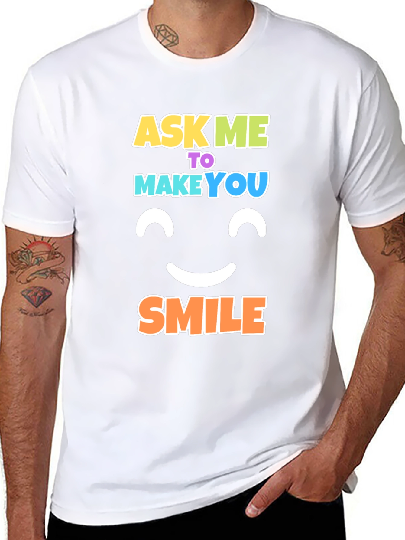 Ask Me to Make You Smile Black T-Shirt