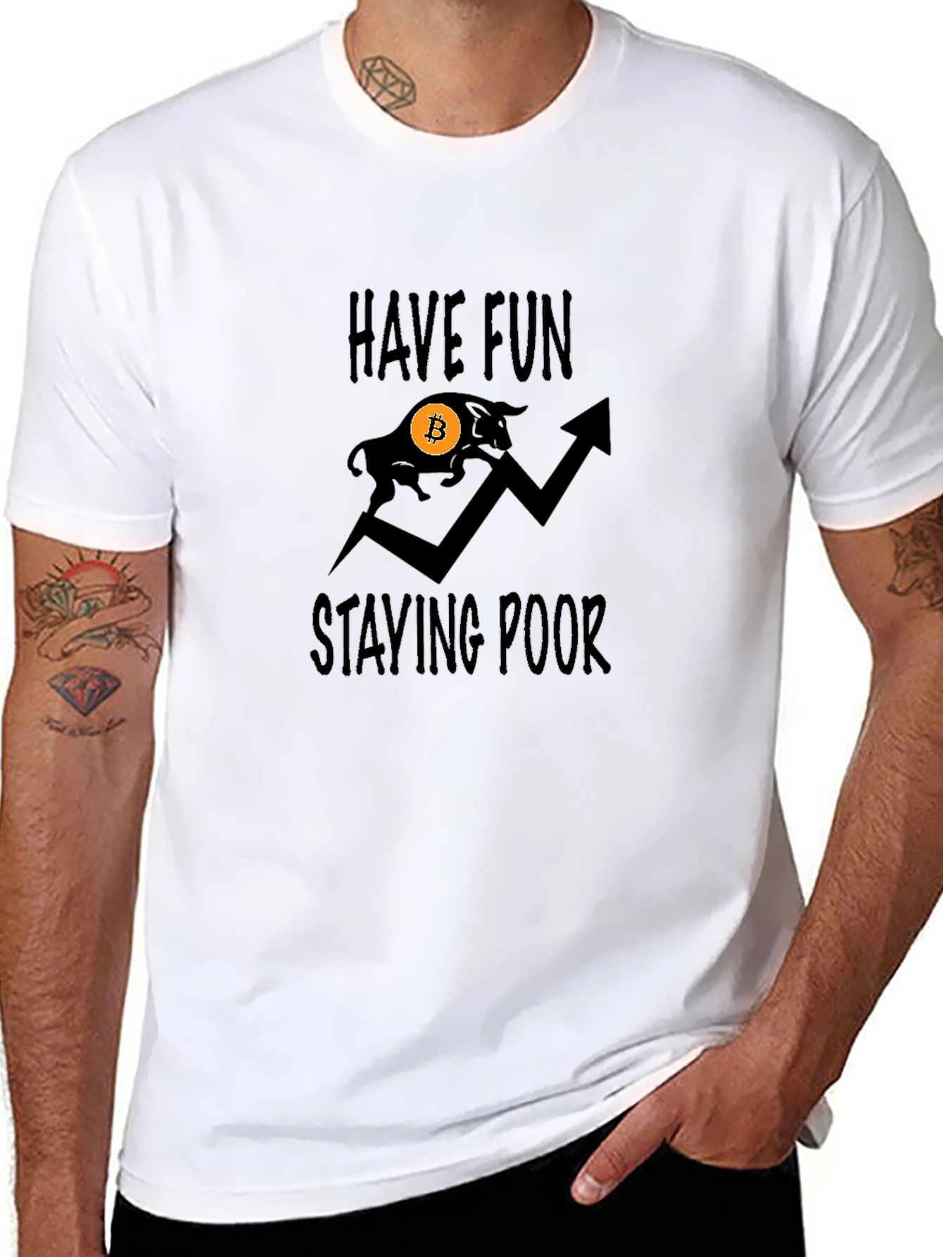 Bitcoin Bull Graphic T-Shirt - Stay Poor!