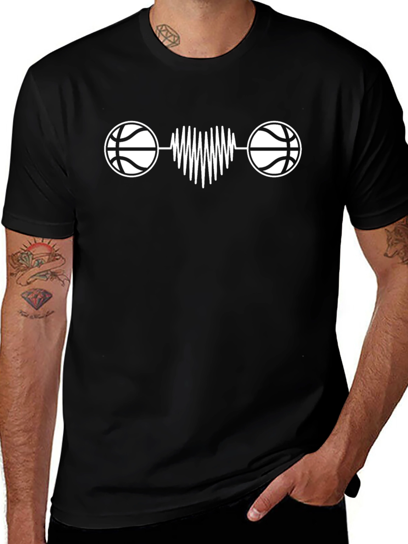 Basketball Heartbeat Graphic Tee