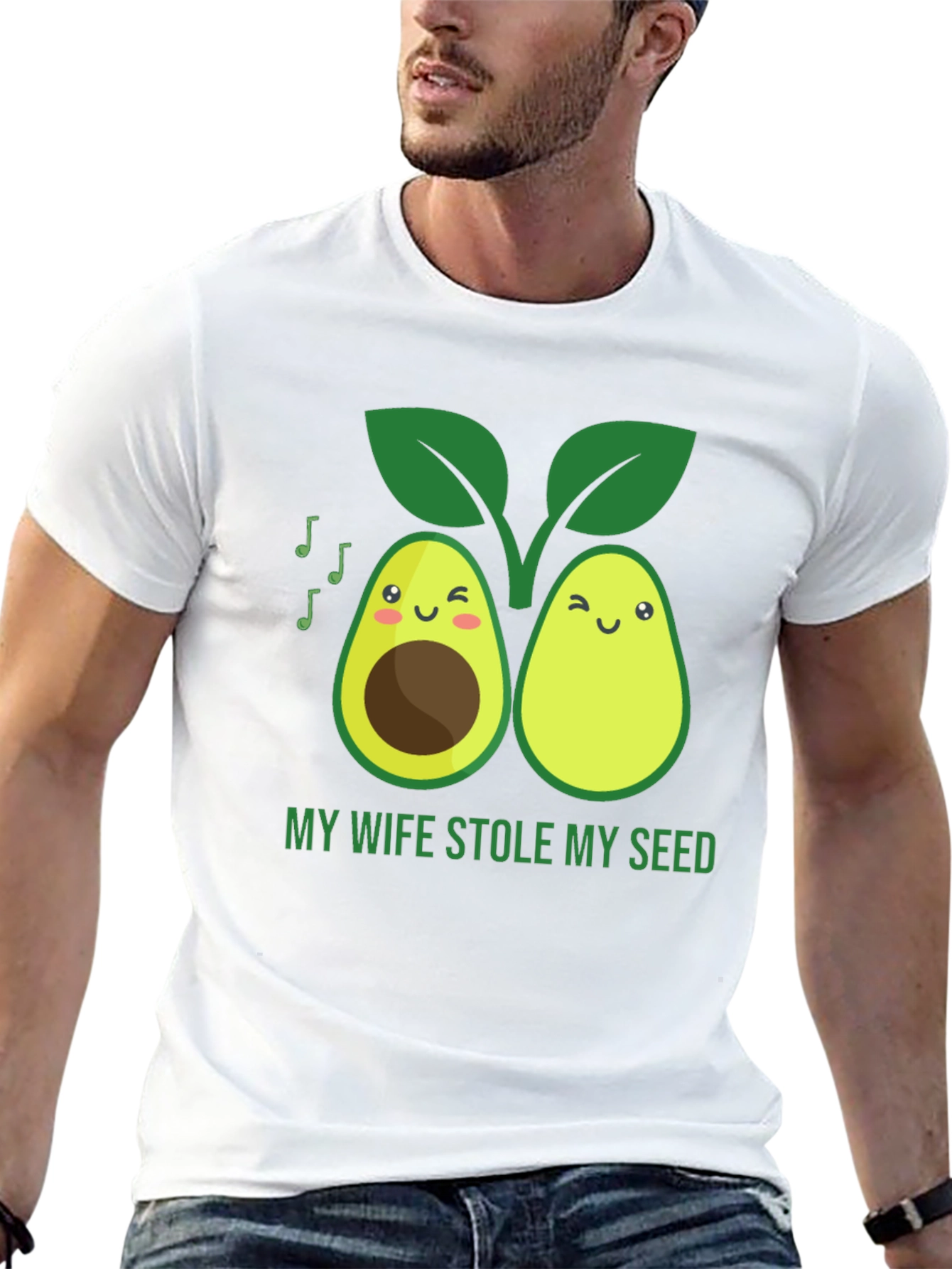 Funny Avocado Graphic T-Shirt - Stole My Seed