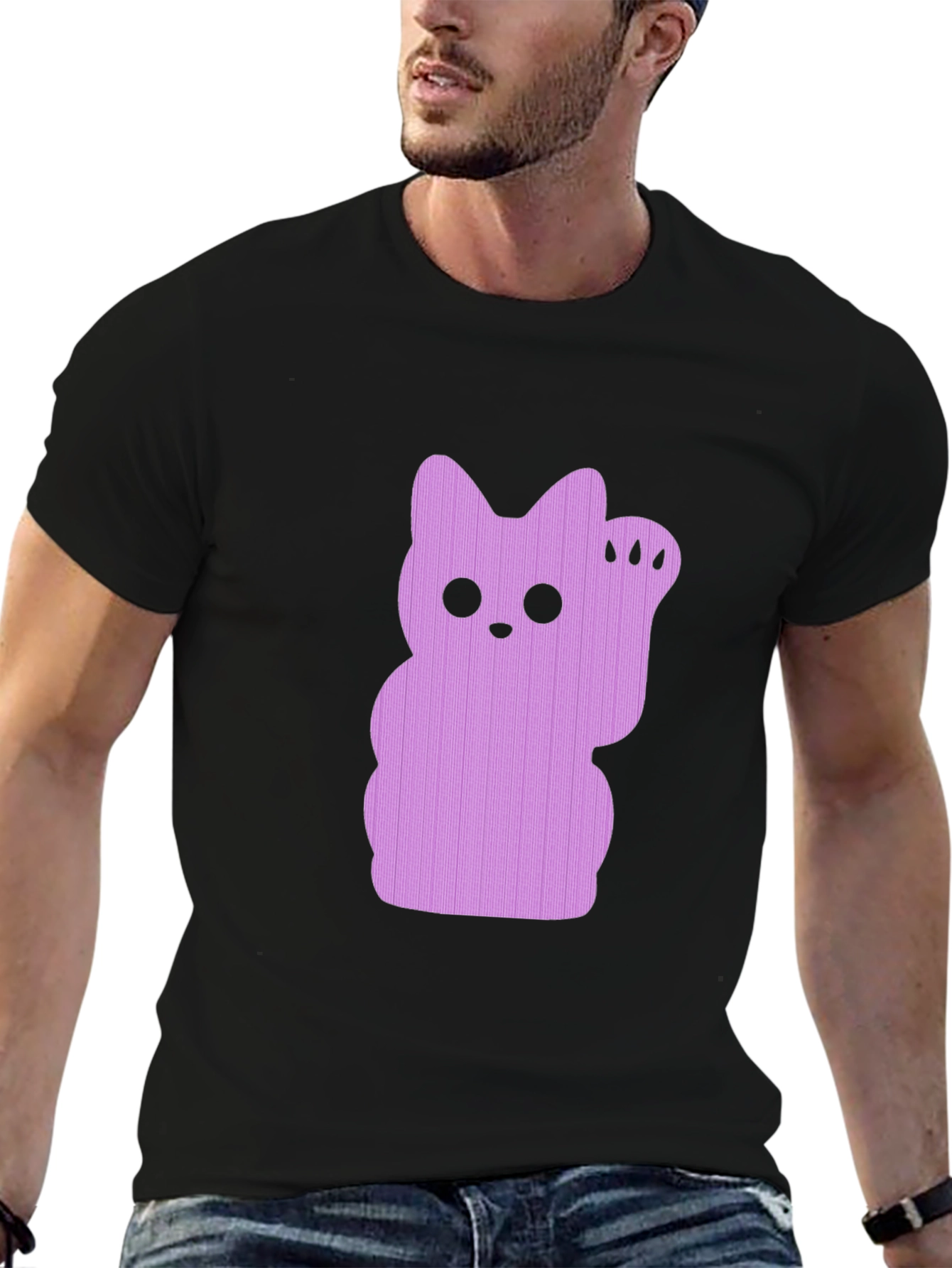 Lucky Cat Graphic Tee - Black