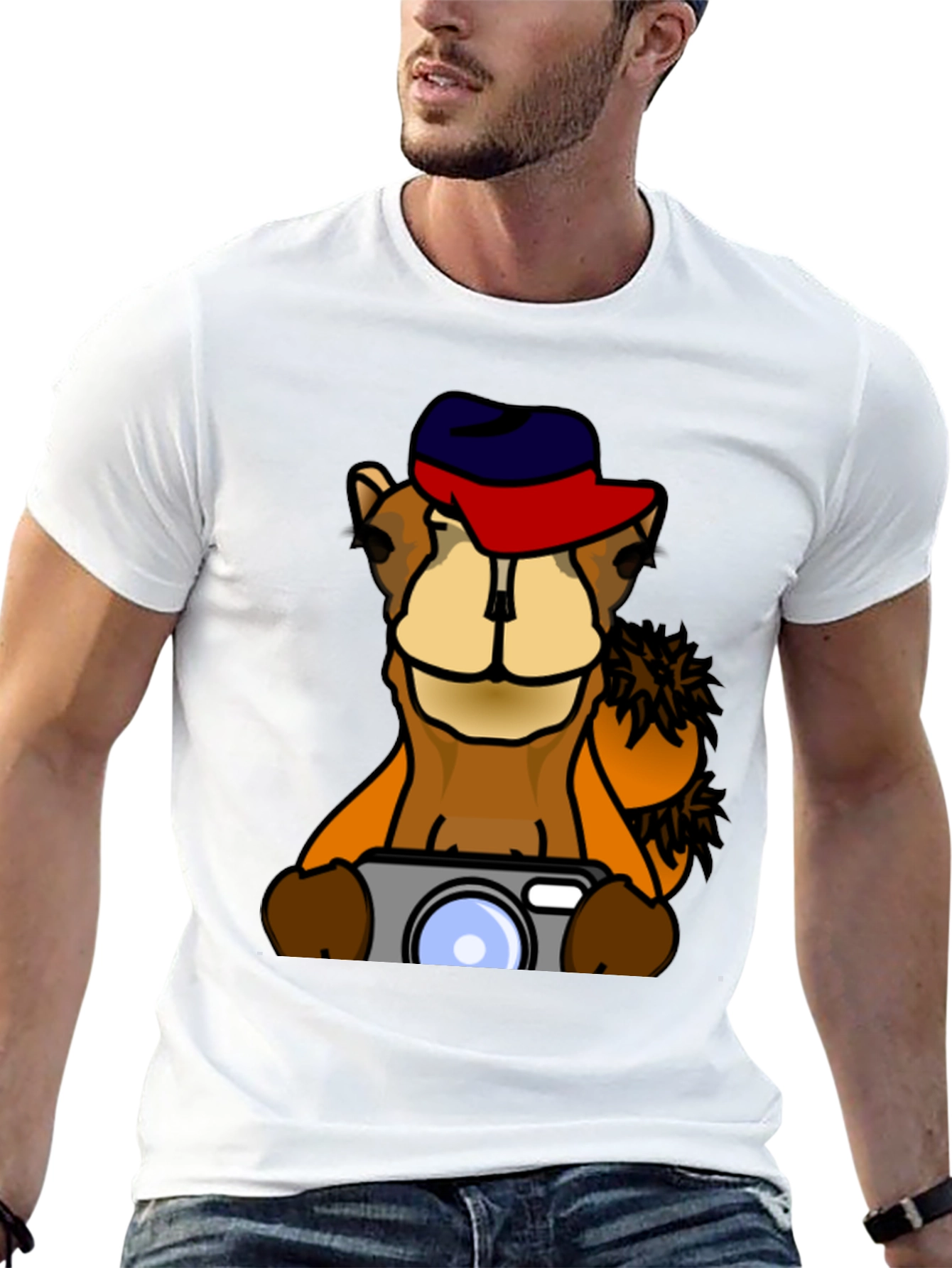 Camel Photographer Graphic T-Shirt