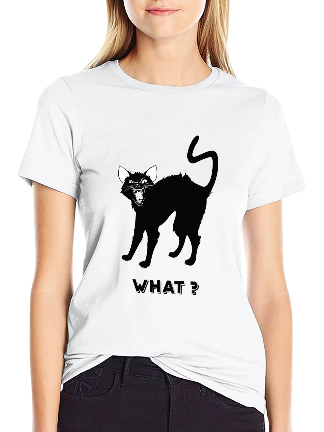 Black Cat Graphic Tee - WHAT? Design