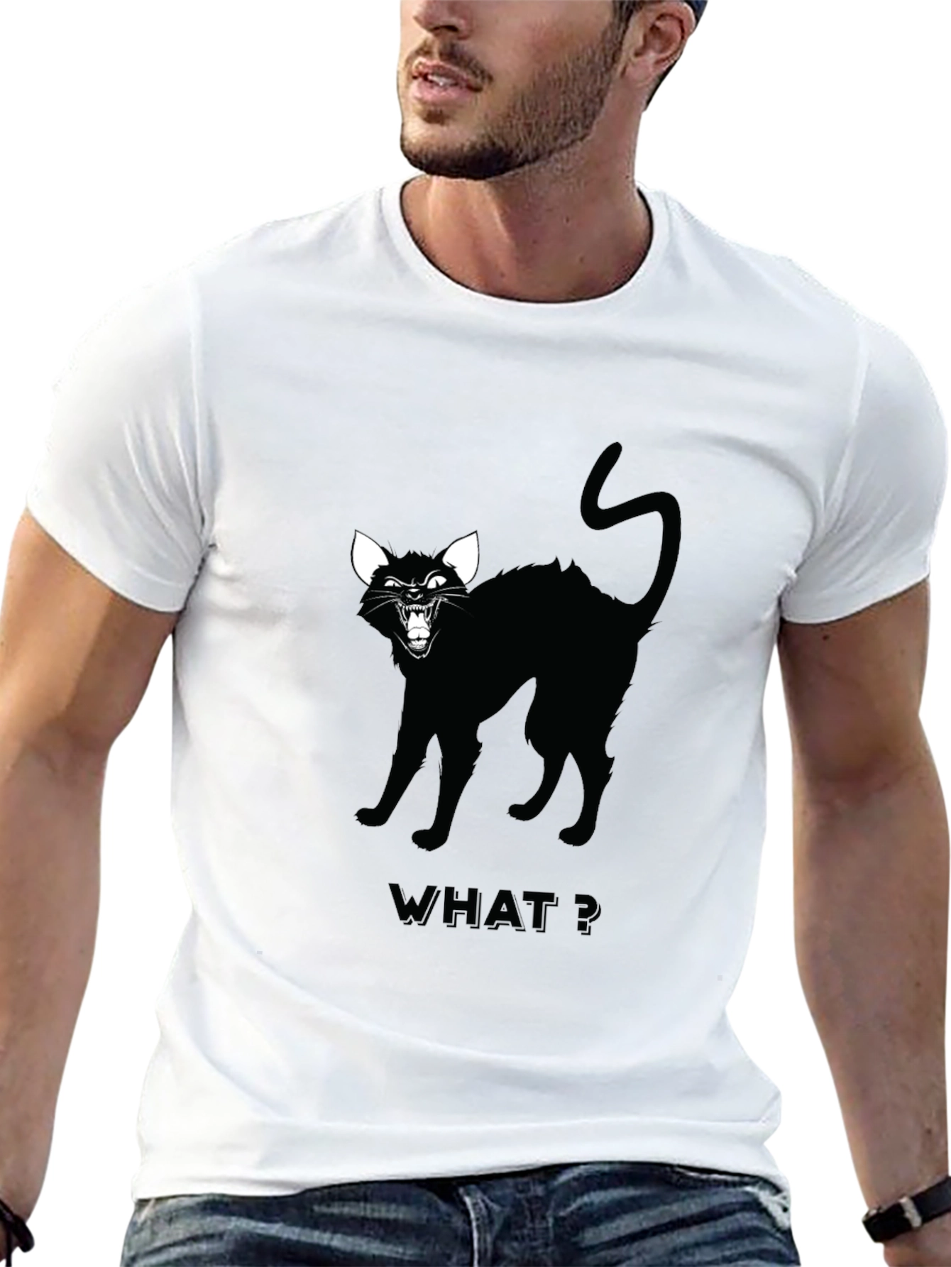 Black Cat Graphic Tee - WHAT? Design