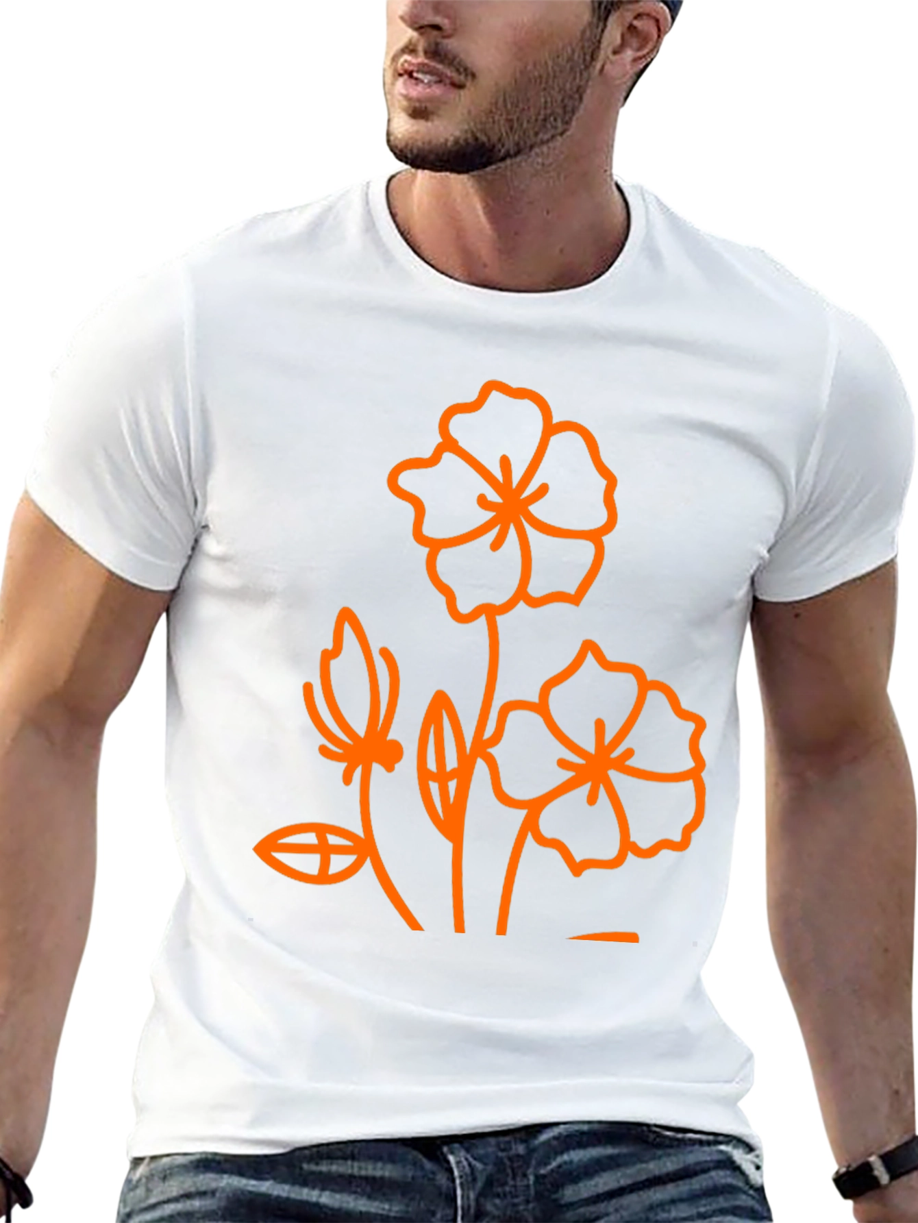 Floral Print Black T-Shirt - Modern Style