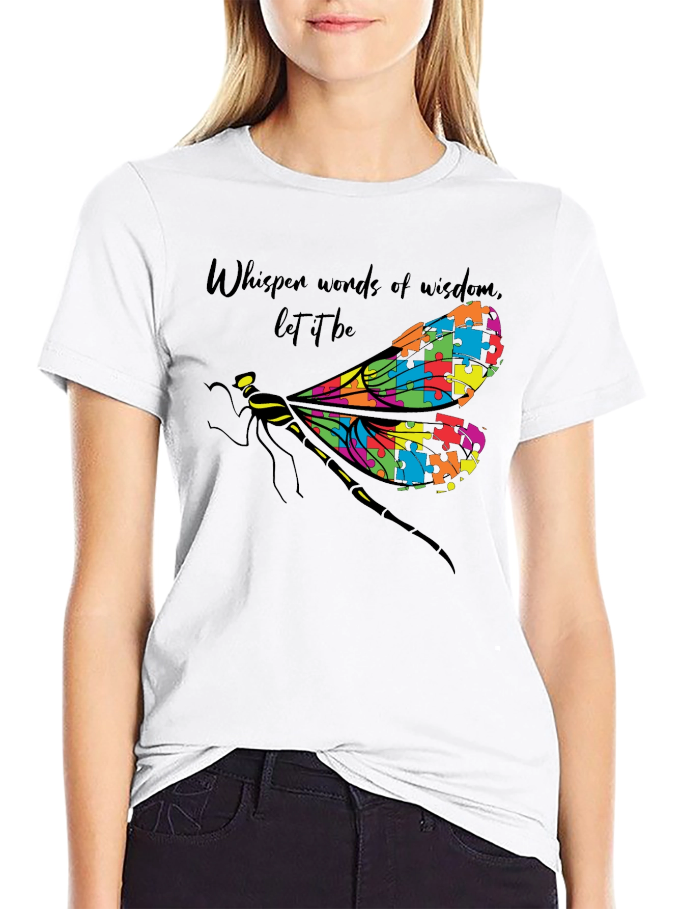 Autism Awareness Dragonfly Graphic T-Shirt