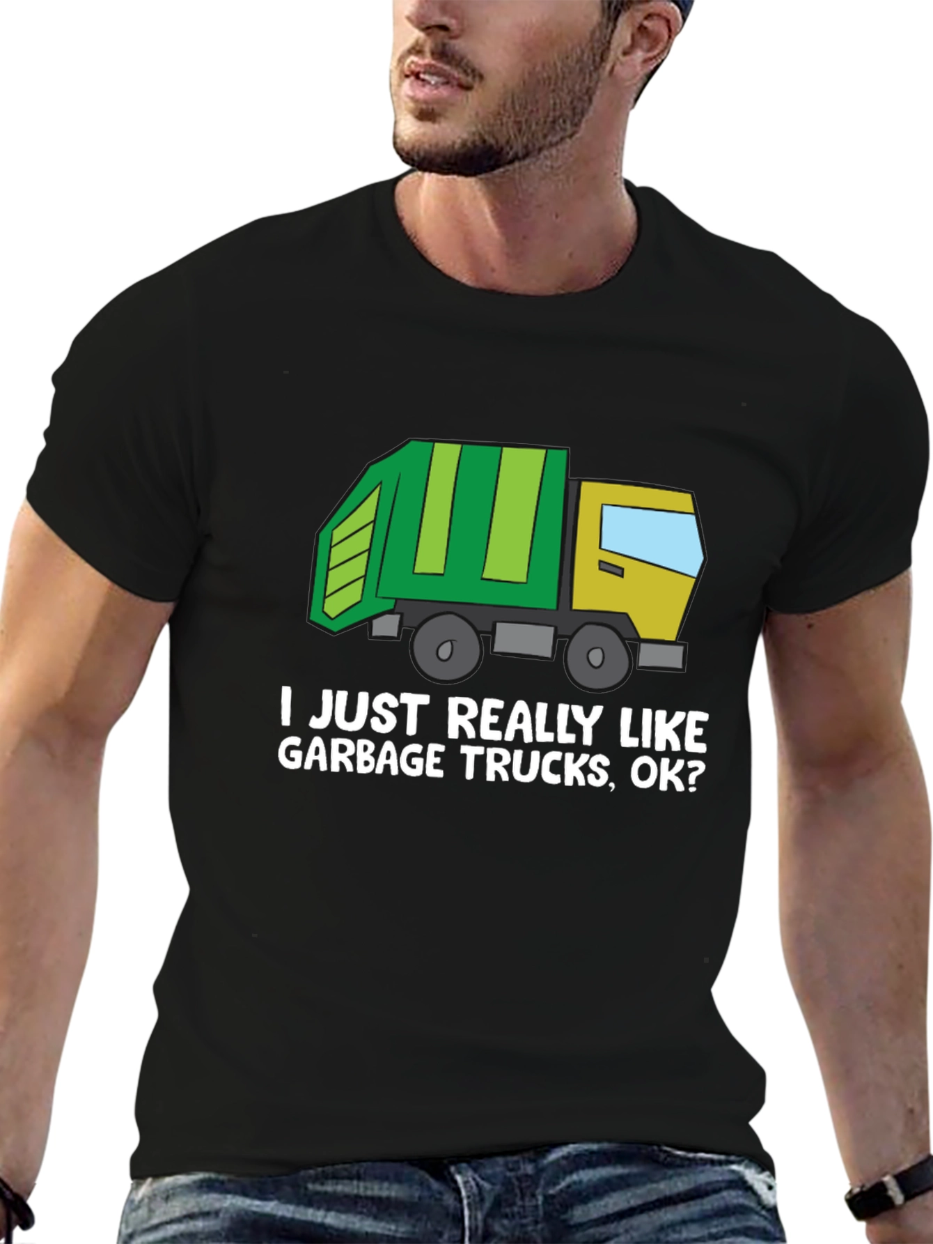 Garbage Truck Lover Black T-Shirt