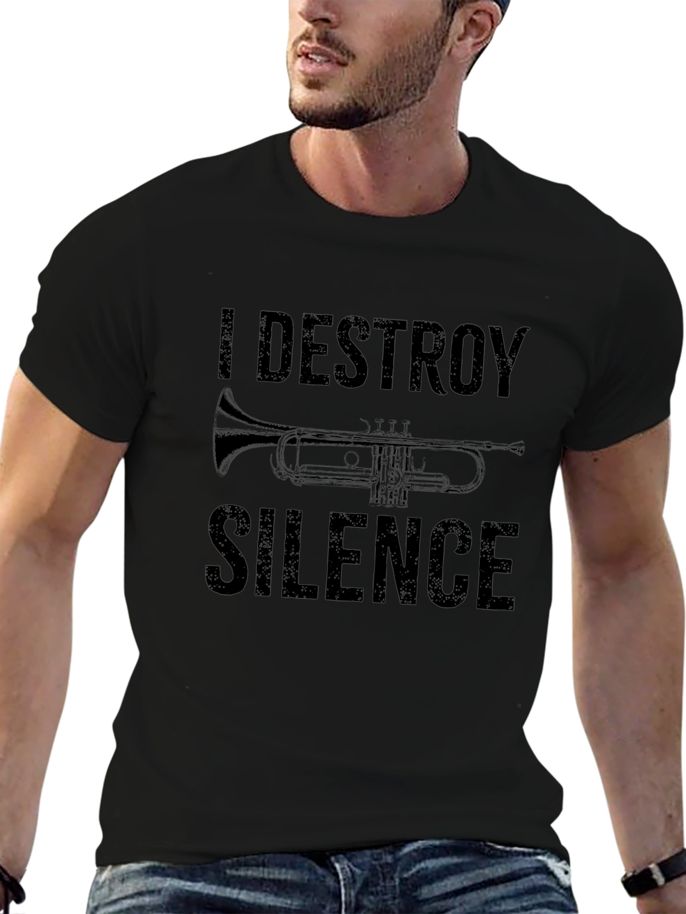 I Destroy Silence Trumpet T-Shirt - Music Lover Tee