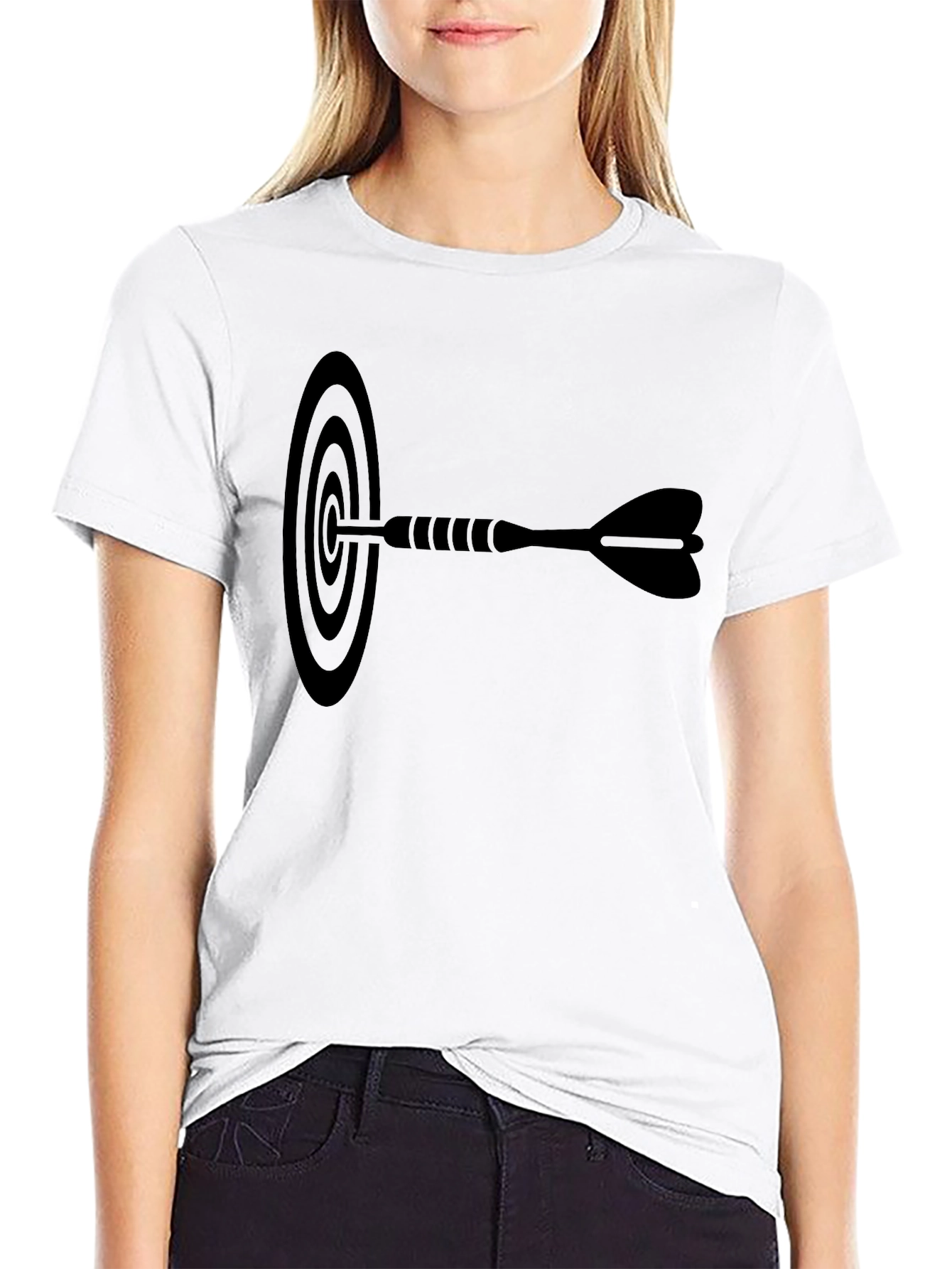 Dart Target Graphic Tee - Black Cotton T-Shirt
