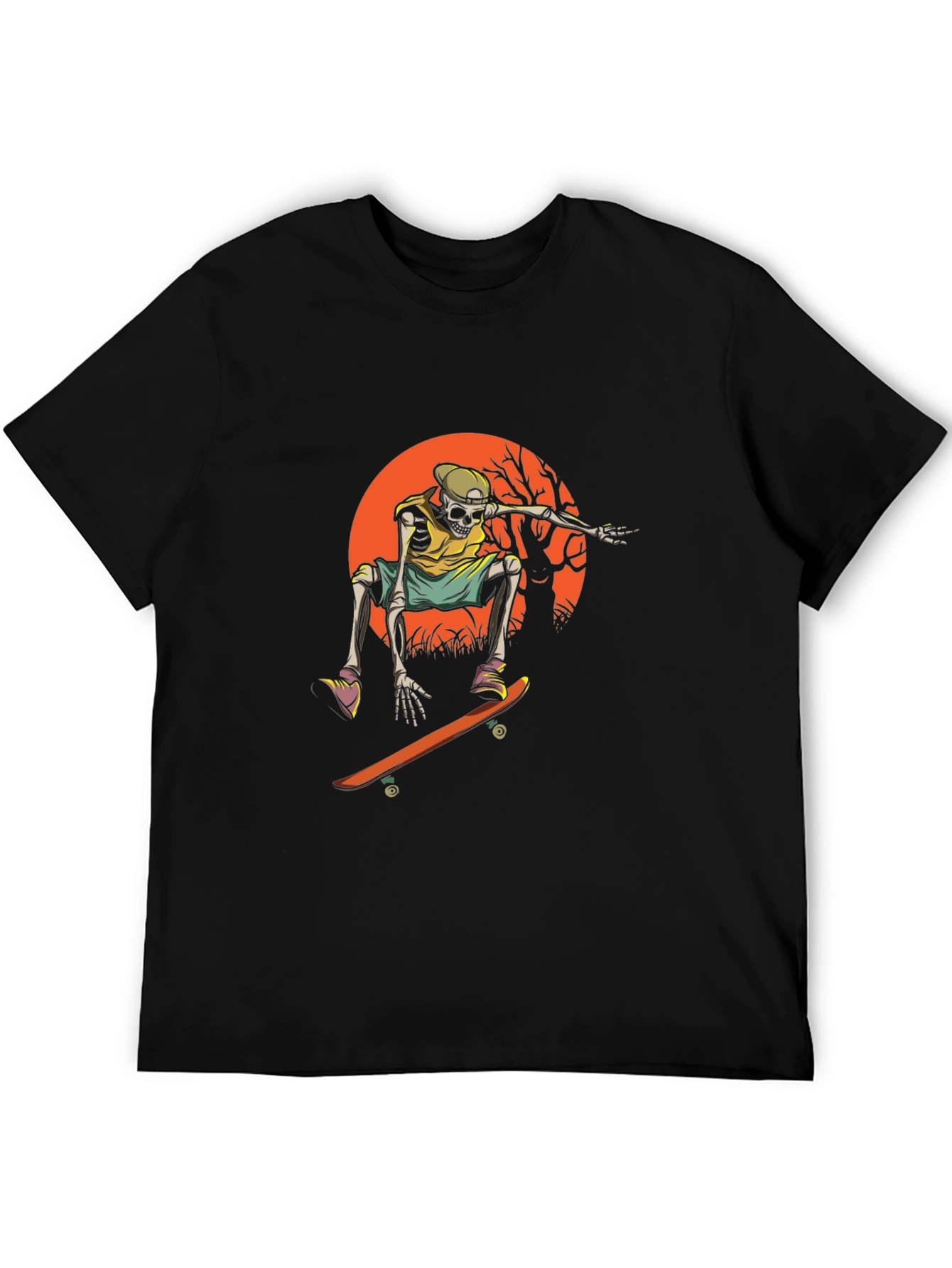 Skeleton Skateboarder Graphic Tee - Cool & Edgy Design