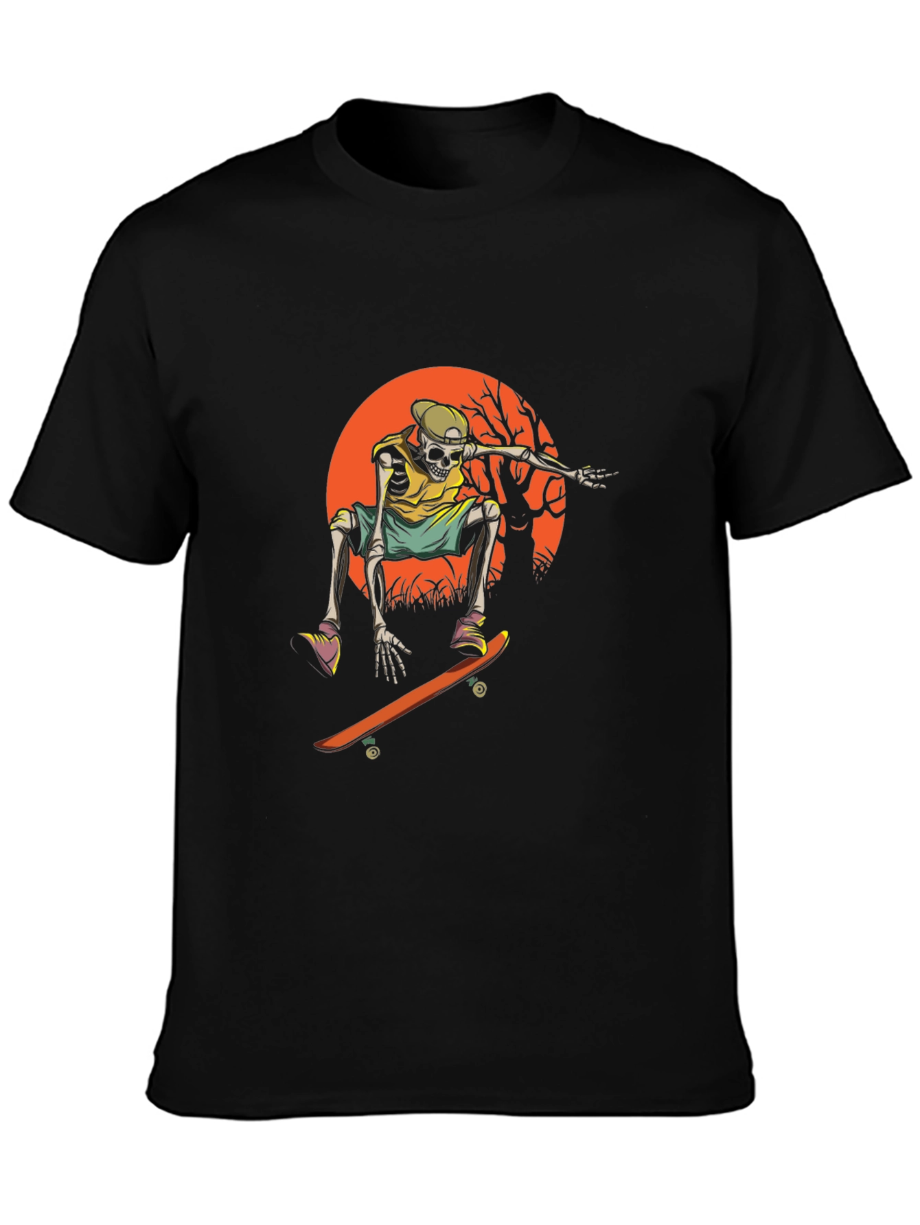 Skeleton Skateboarder Graphic Tee - Cool & Edgy Design