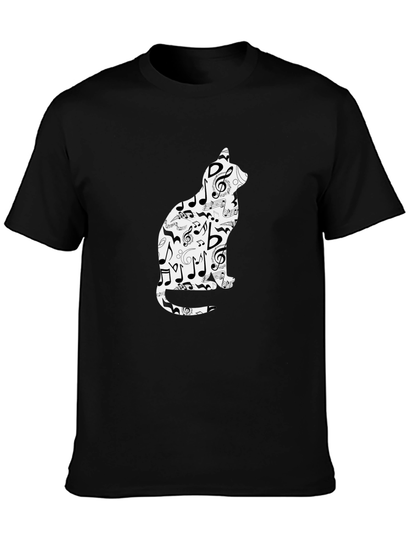 Musical Cat T-Shirt - Unique Treble Clef Design