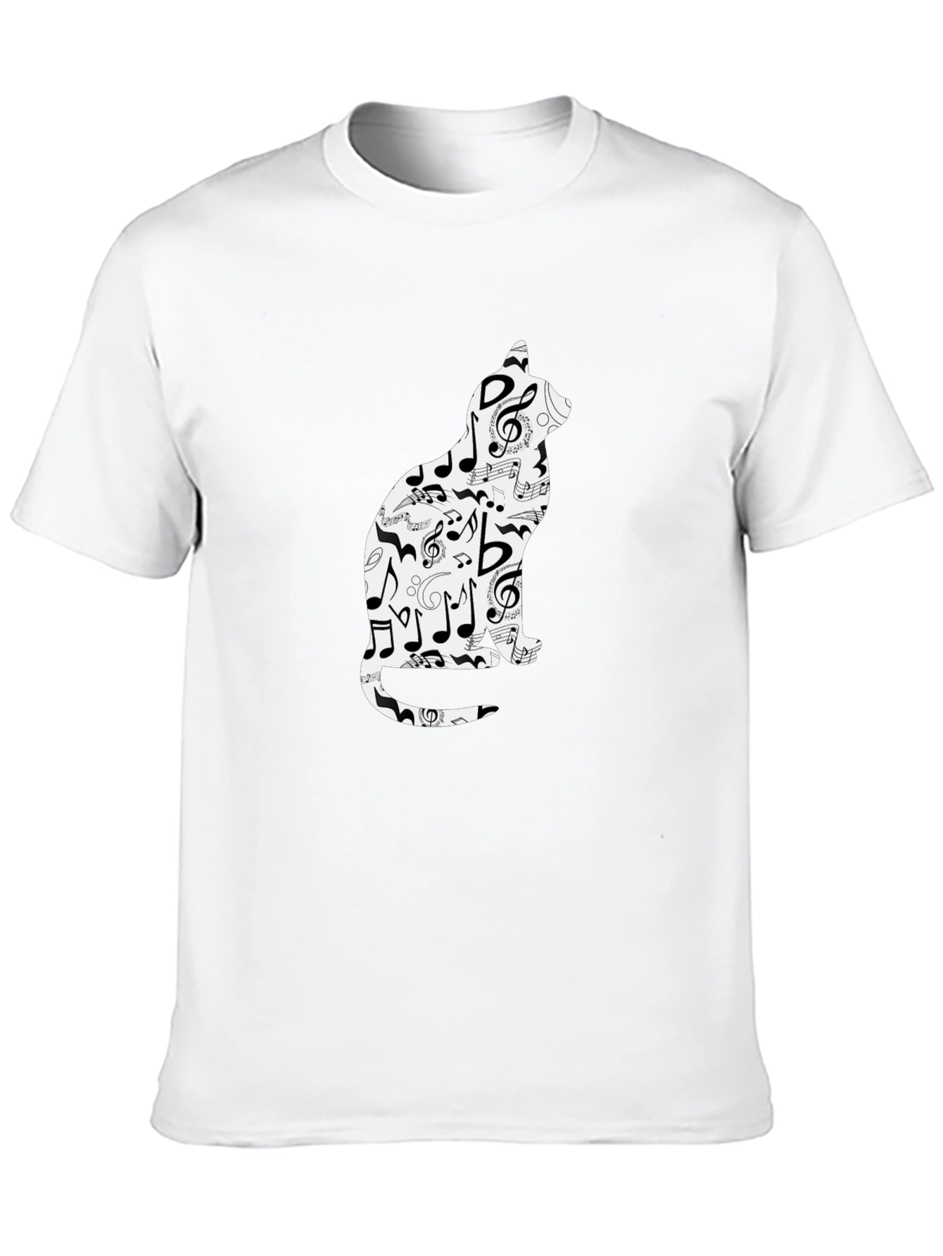 Musical Cat T-Shirt - Unique Treble Clef Design