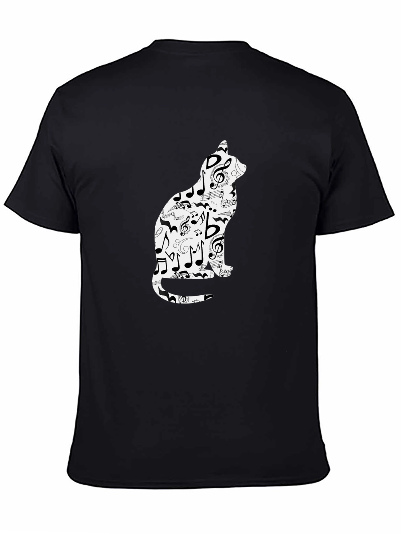Musical Cat T-Shirt - Unique Treble Clef Design