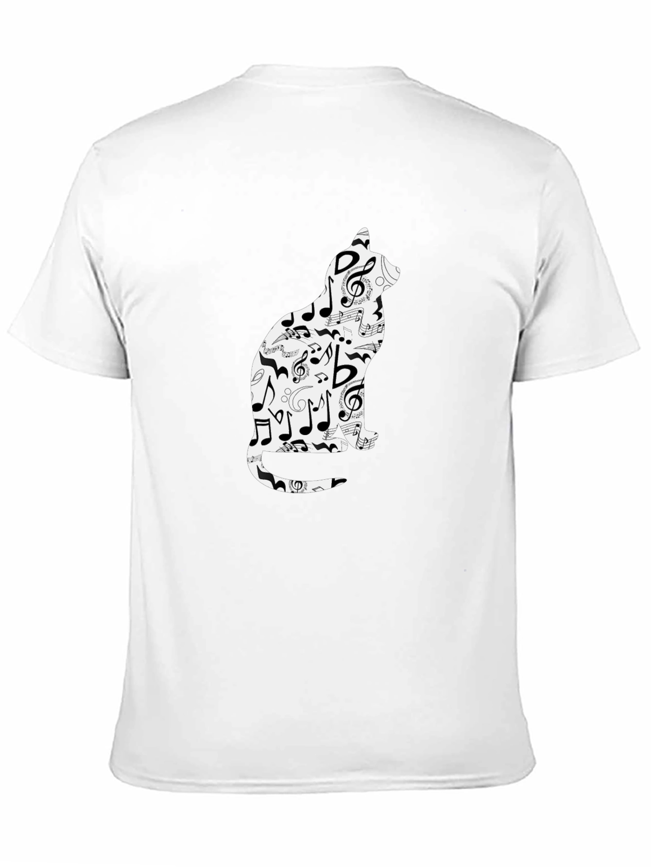 Musical Cat T-Shirt - Unique Treble Clef Design