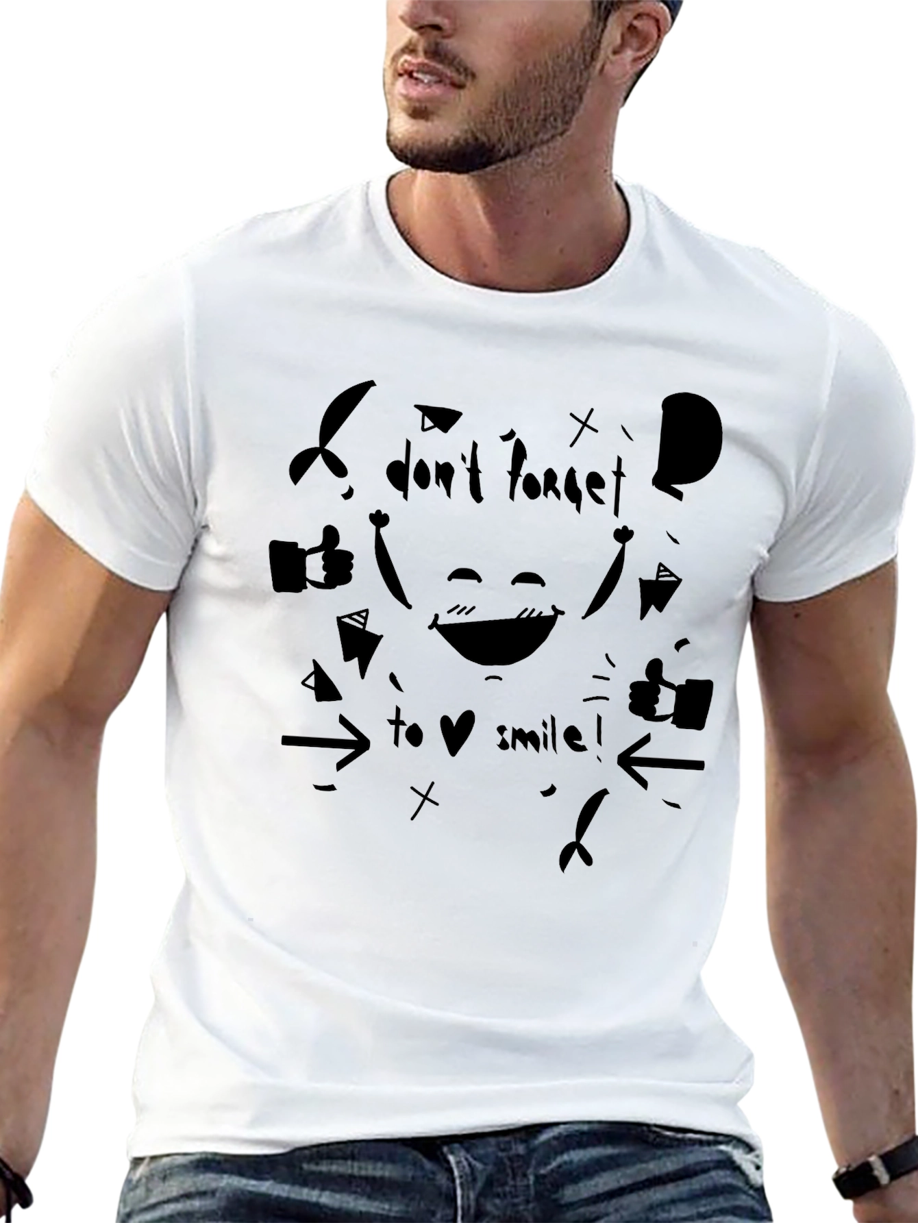 Black Dont Forget to Smile! Graphic Tee