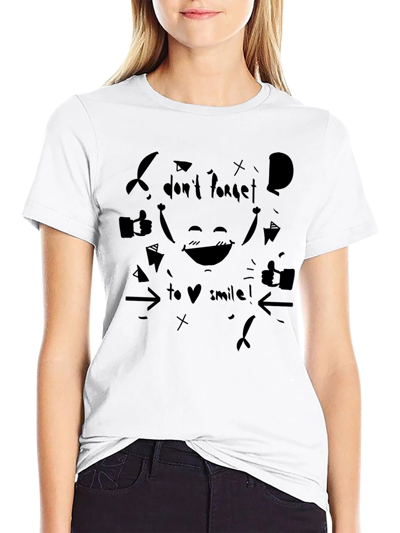Black Dont Forget to Smile! Graphic Tee