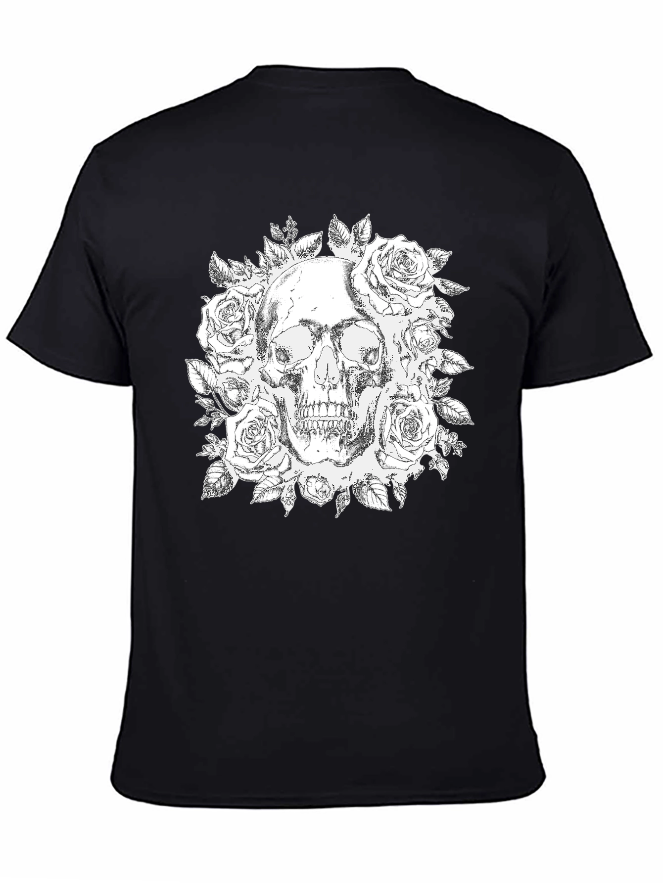 Skull & Roses Graphic Tee - Gothic Style