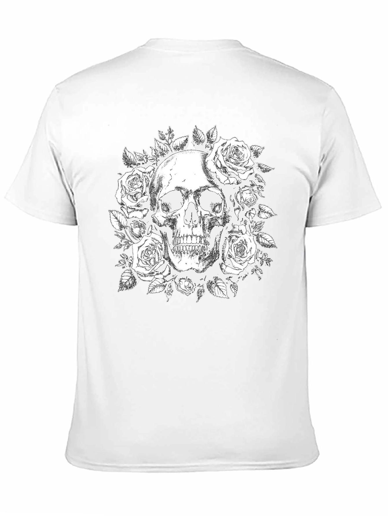Skull & Roses Graphic Tee - Gothic Style