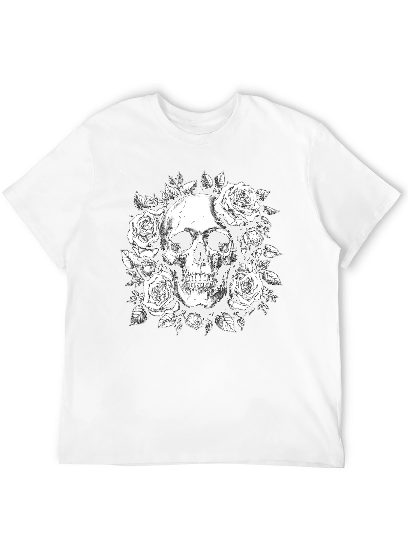 Skull & Roses Graphic Tee - Gothic Style