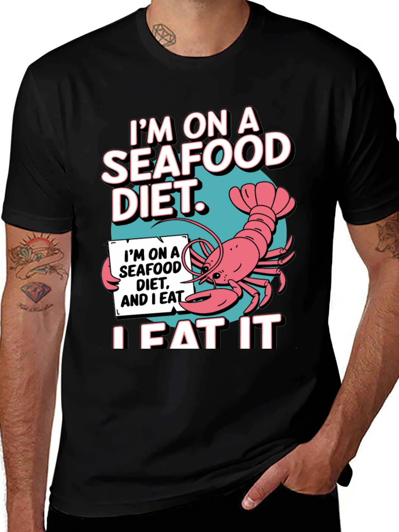 Seafood Diet T-Shirt - Funny Lobster Graphic Tee