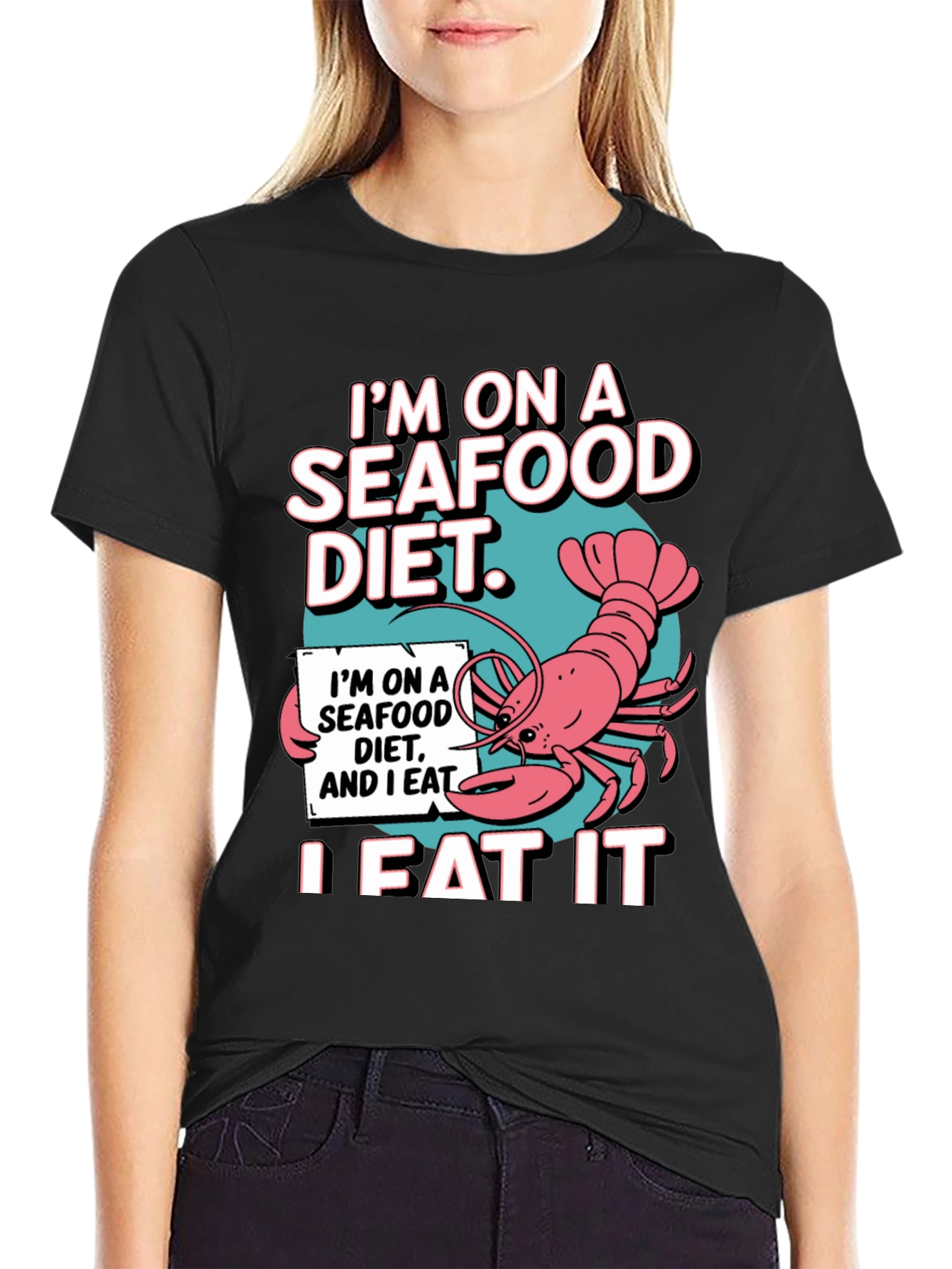 Seafood Diet T-Shirt - Funny Lobster Graphic Tee