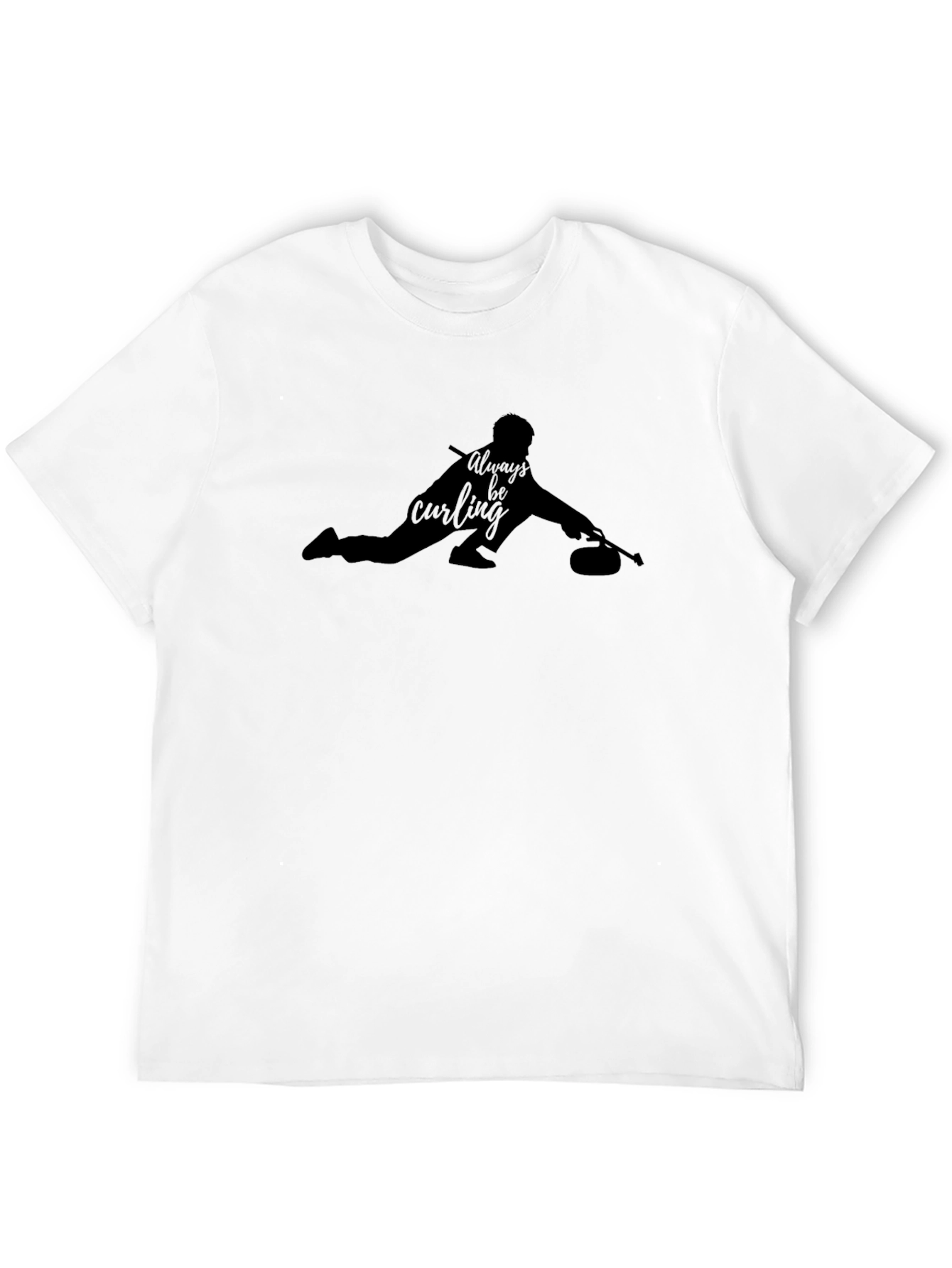 Always Be Curling T-Shirt - Black Graphic Tee