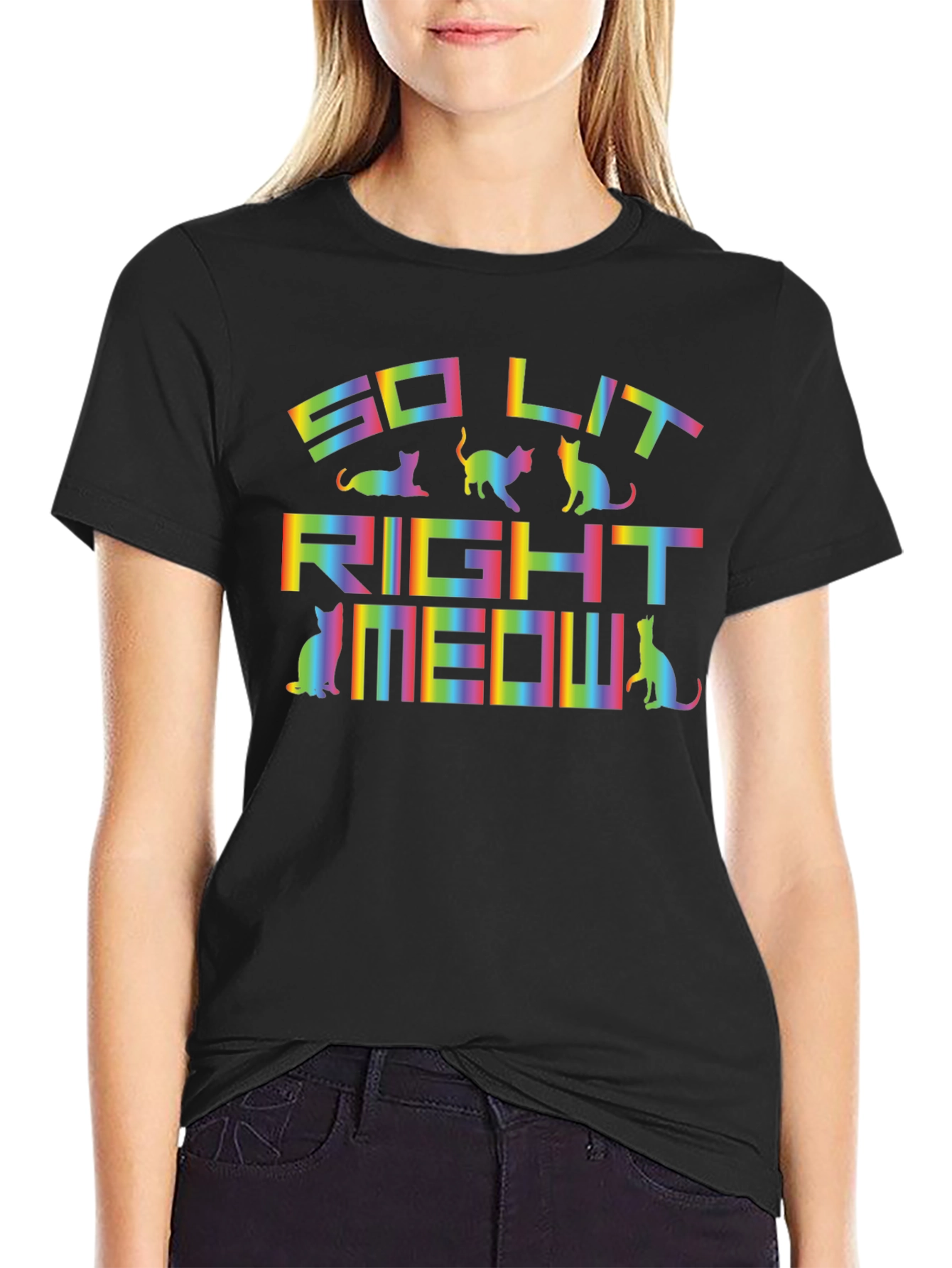 So Lit Right Meow Cat T-Shirt