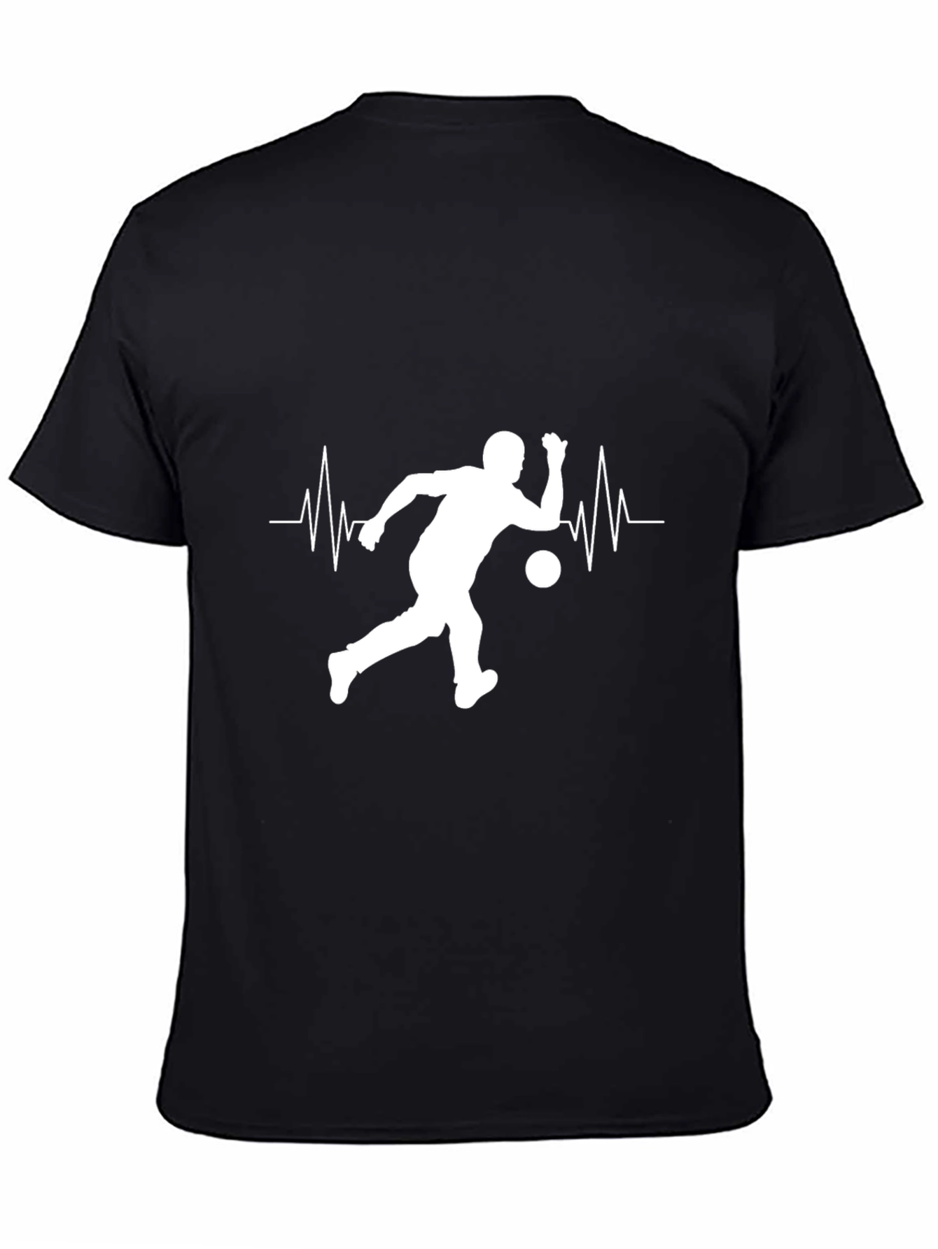 Bowling Heartbeat Graphic Tee - Black Cotton Shirt