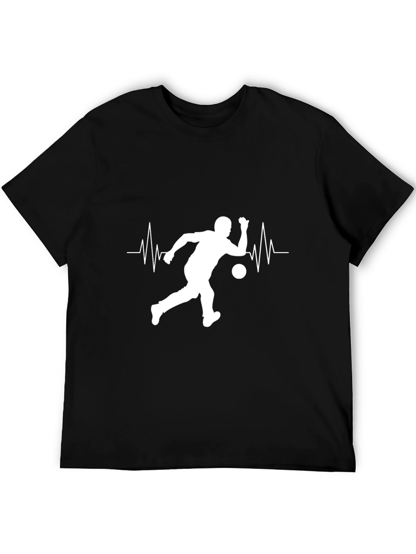 Bowling Heartbeat Graphic Tee - Black Cotton Shirt