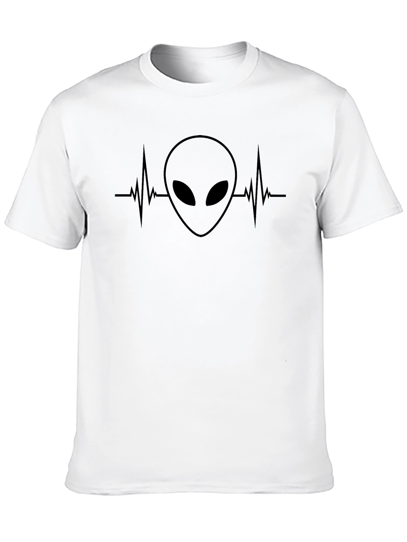 Alien Heartbeat Graphic Black T-Shirt