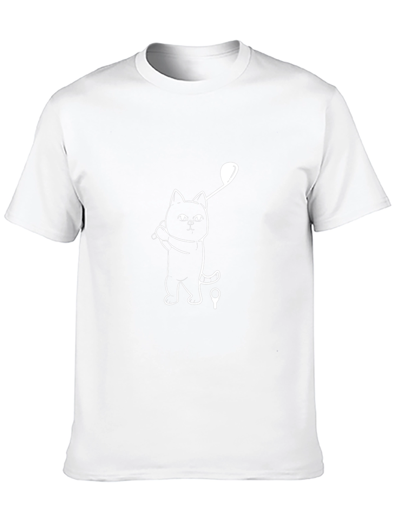 Cat Golfing Graphic Tee - Black Cotton T-Shirt
