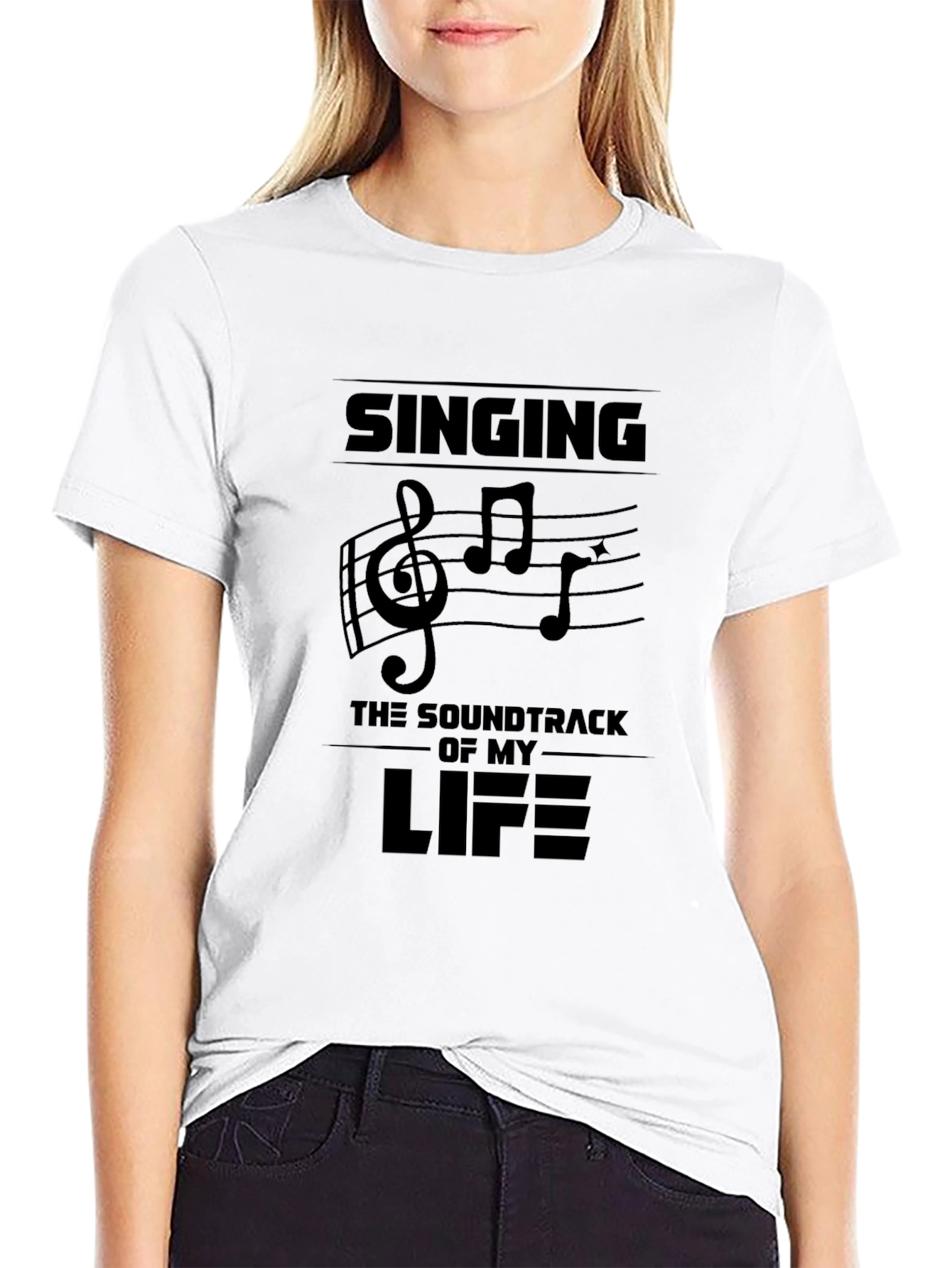 Singing Soundtrack of My Life Black T-Shirt