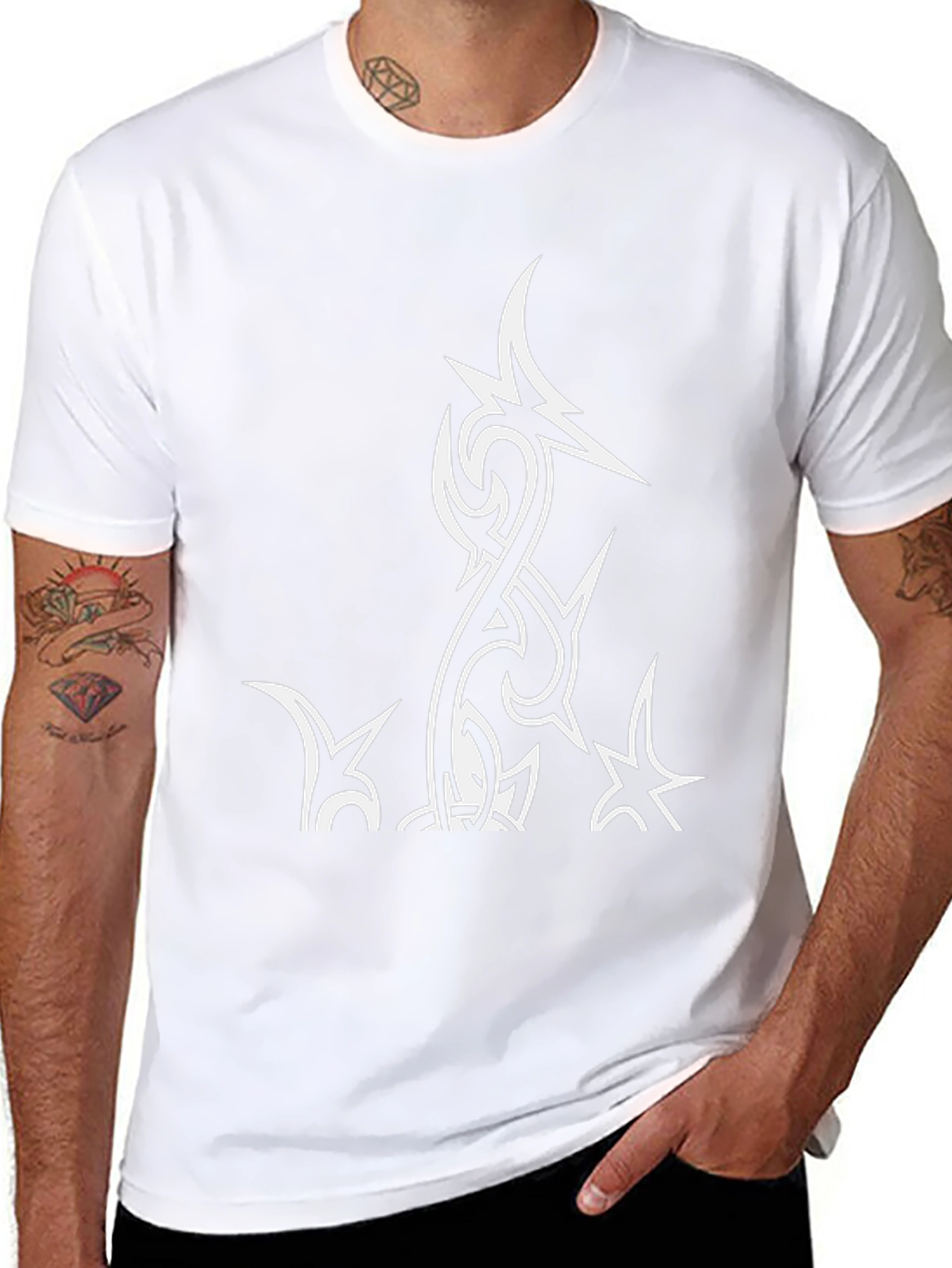 Tribal Design Black T-Shirt