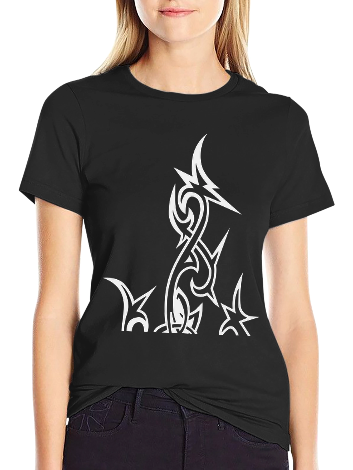 Tribal Design Black T-Shirt