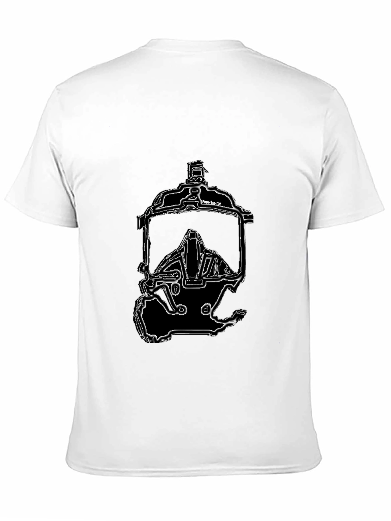Black T-Shirt with Gas Mask Graphic Print