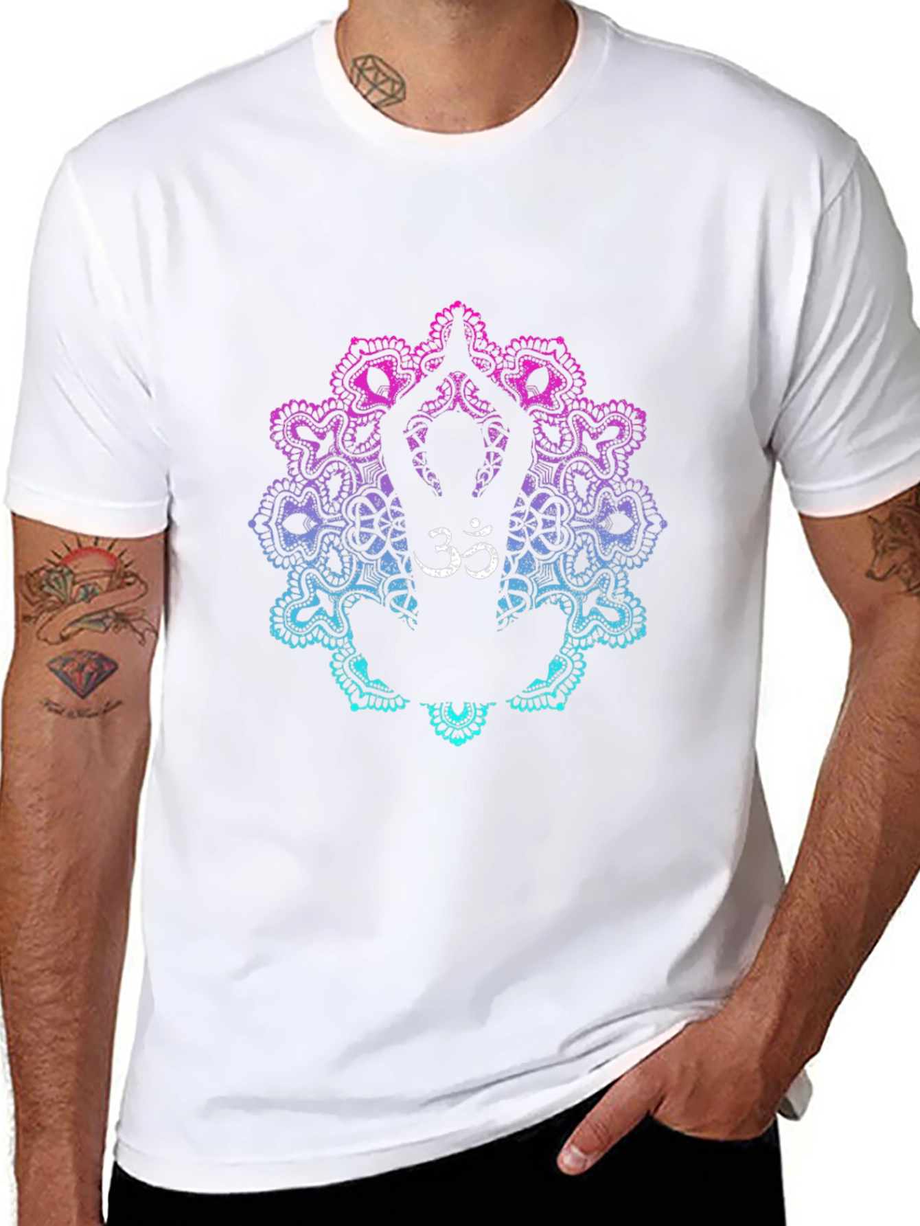 Om Yoga Mandala Graphic T-Shirt - Relaxed Fit