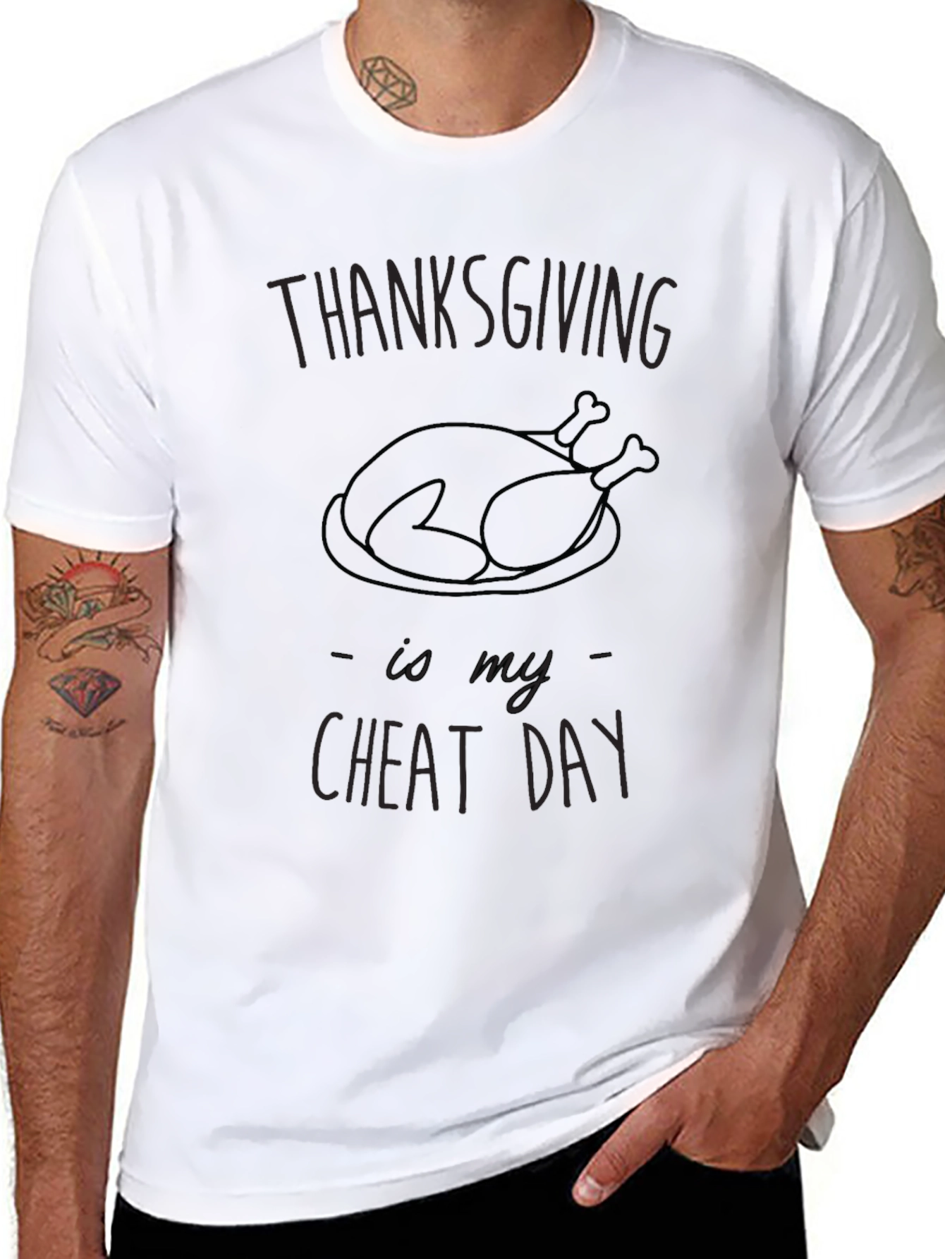 Thanksgiving Cheat Day Graphic Tee - Soft Cotton Blend