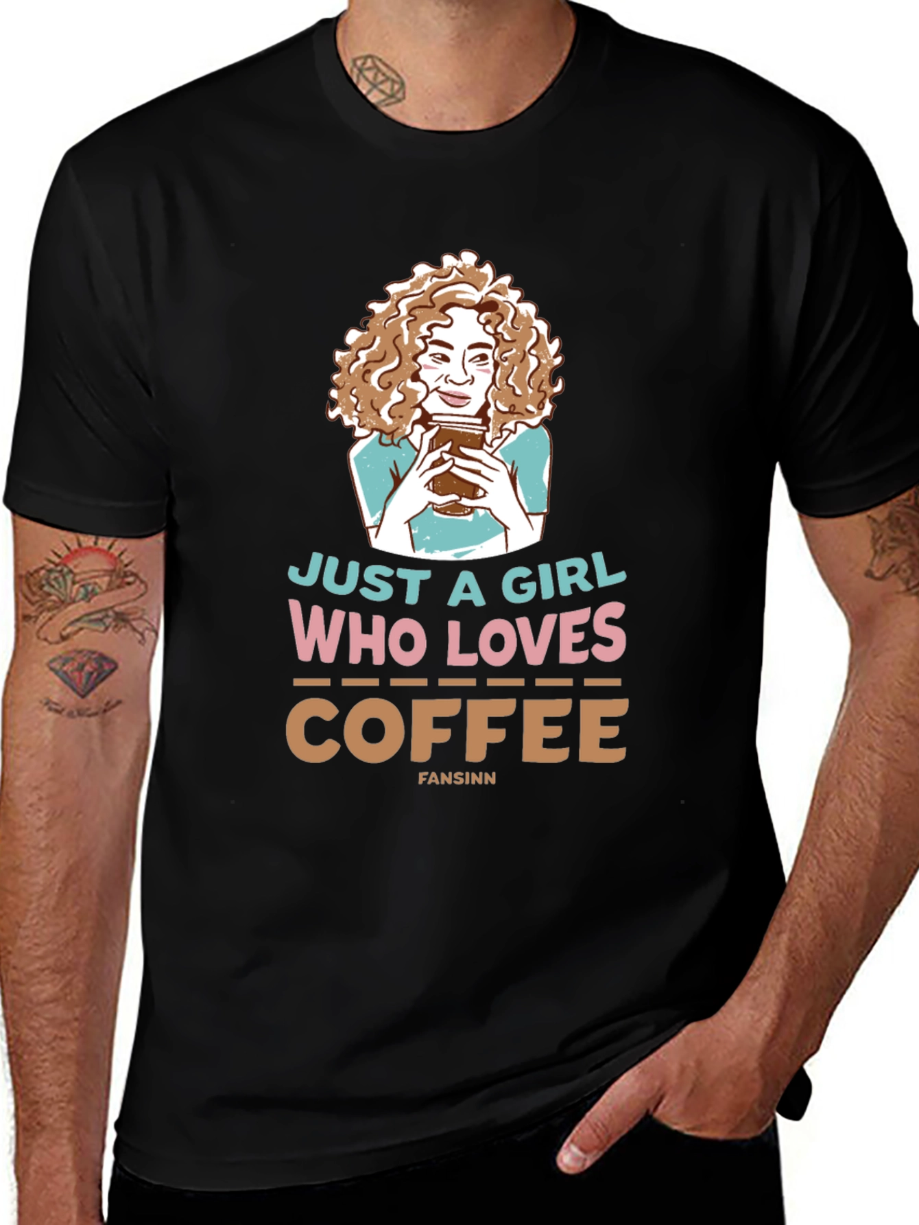 Just A Girl Who Loves Coffee Black T-Shirt