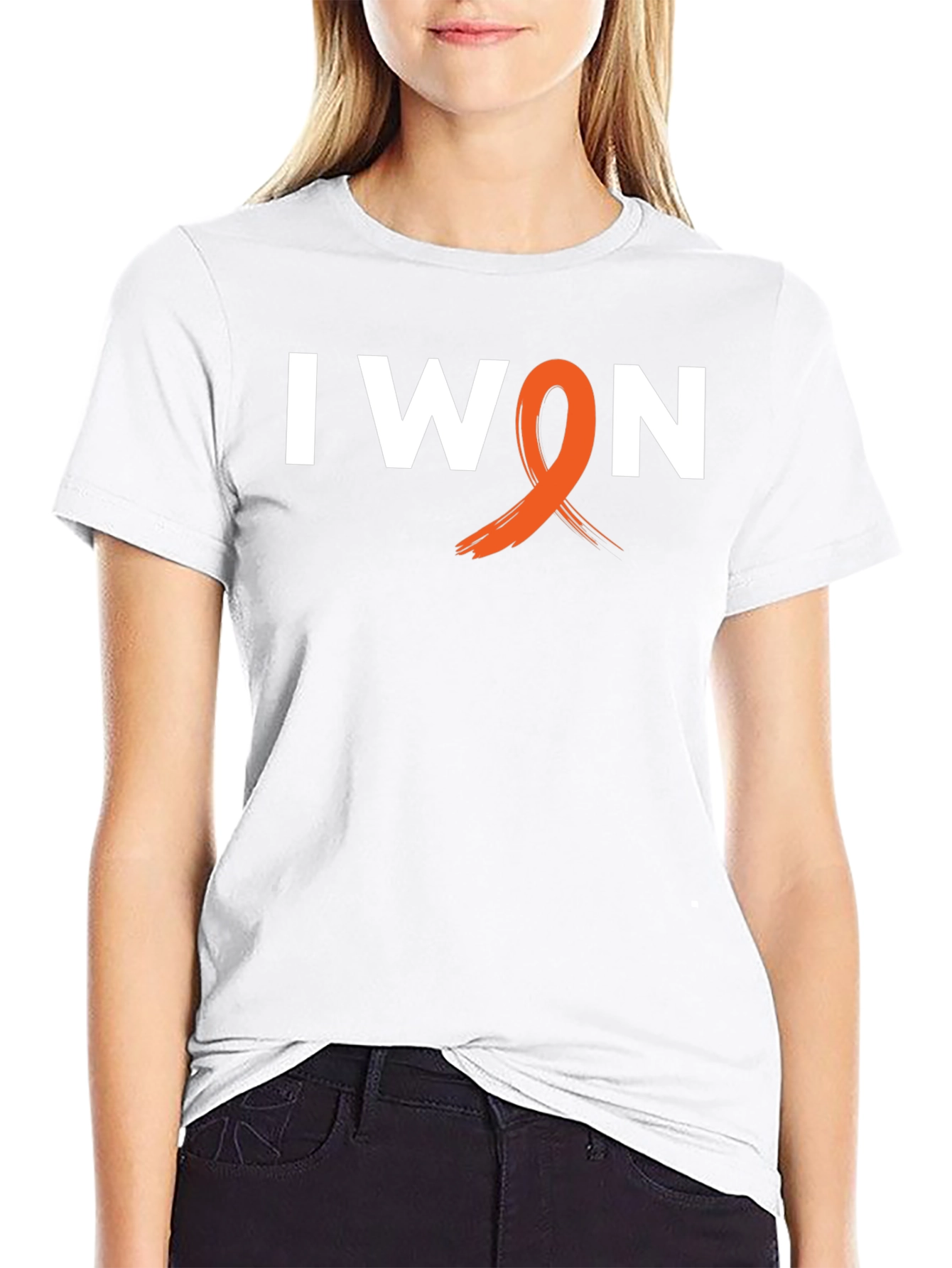 I WON Awareness Ribbon Graphic Tee - Black
