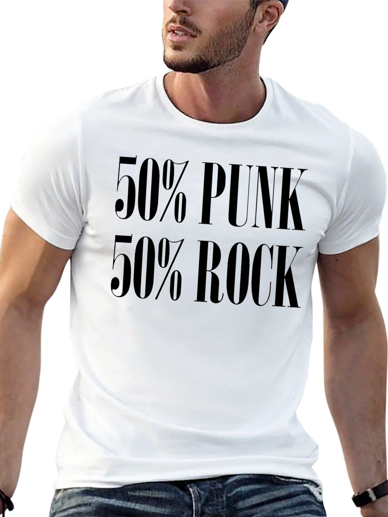 50% Punk 50% Rock Graphic Tee - Black